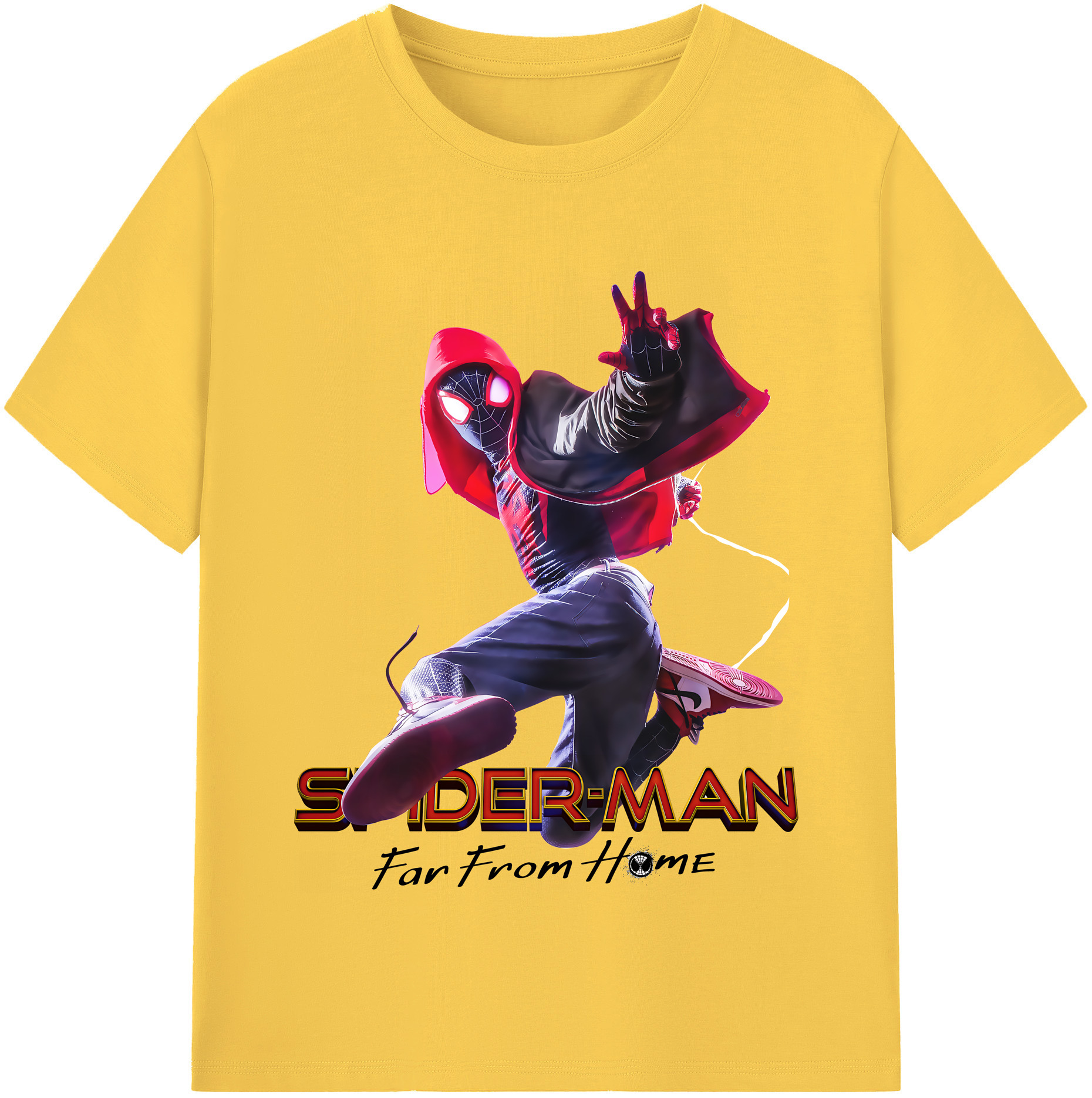 Spider Man スパイダーマン 綿100％半袖Tシャツ（フロントプリント）