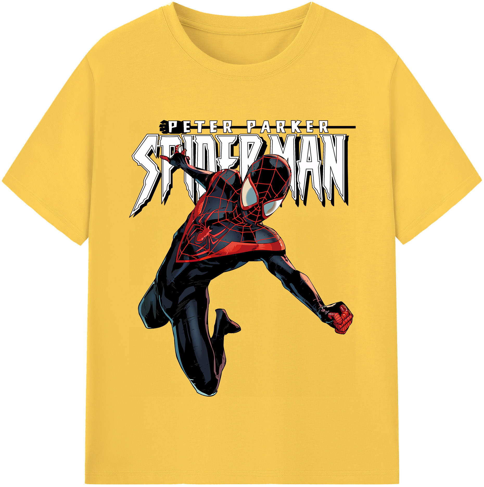 （画像用） Spider Man スパイダーマン 綿100％半袖Tシャツ（フロントプリント）