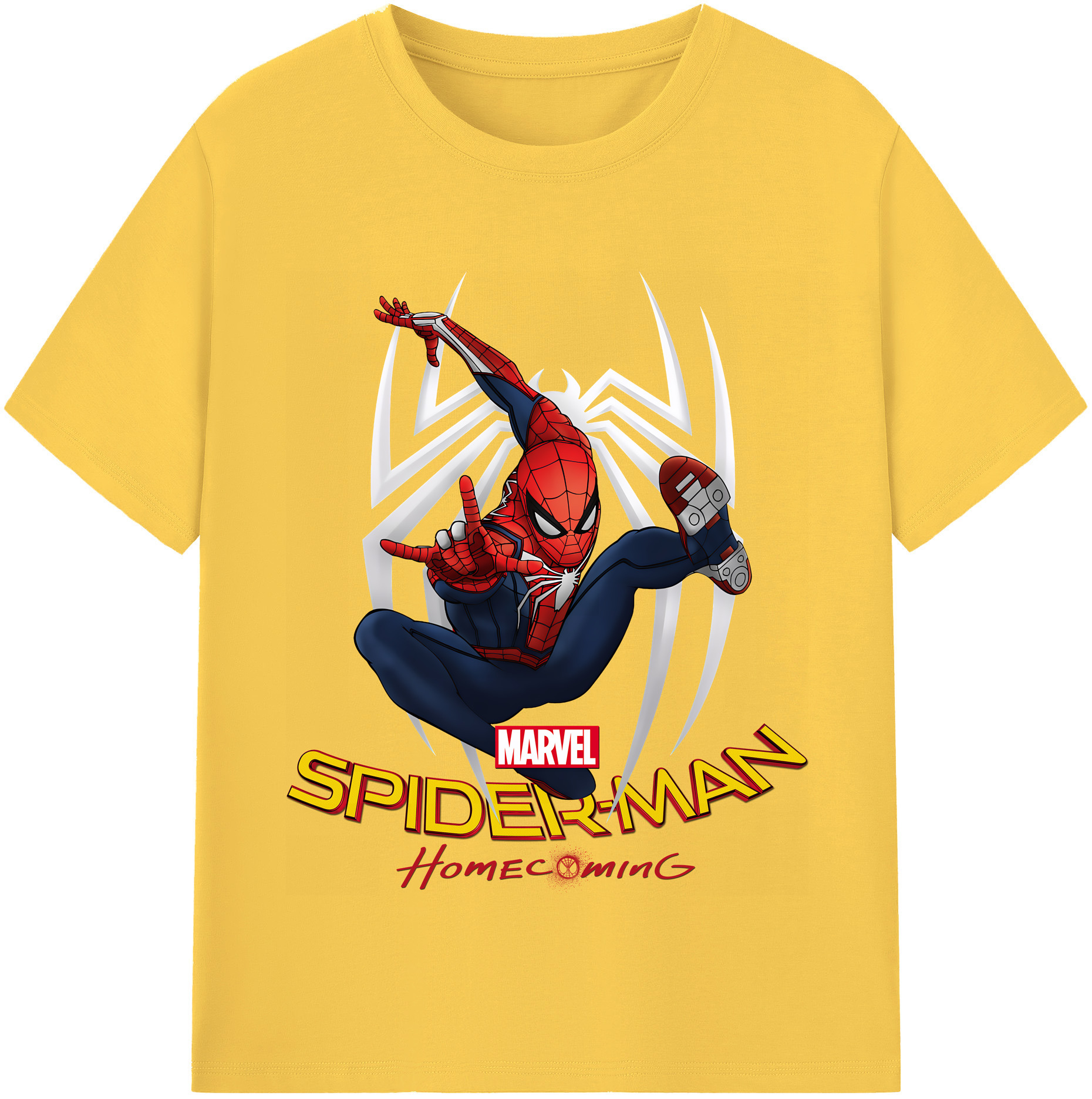（画像用） Spider Man スパイダーマン 綿100％半袖Tシャツ（フロントプリント）