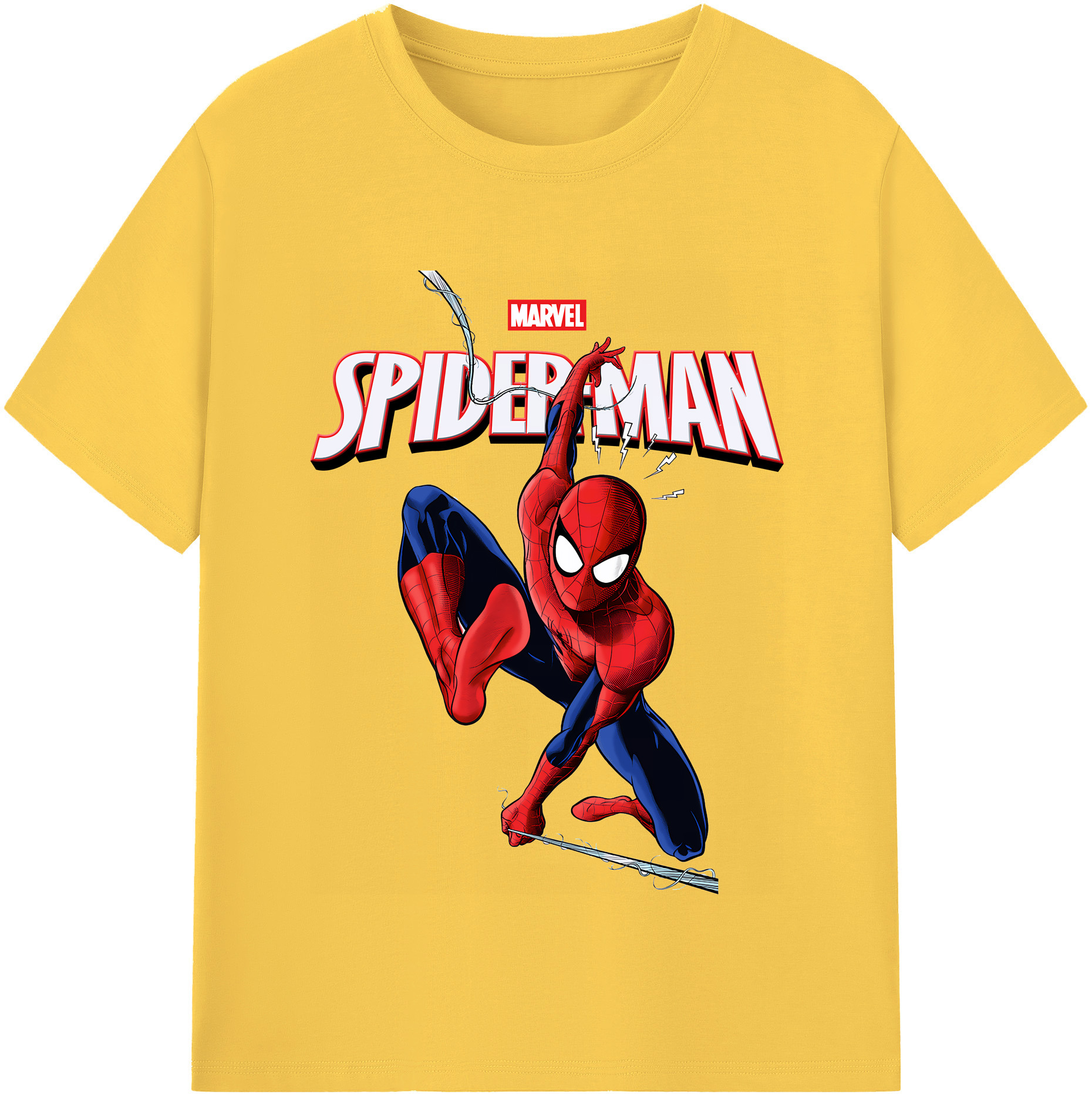 （画像用） Spider Man スパイダーマン 綿100％半袖Tシャツ（フロントプリント）