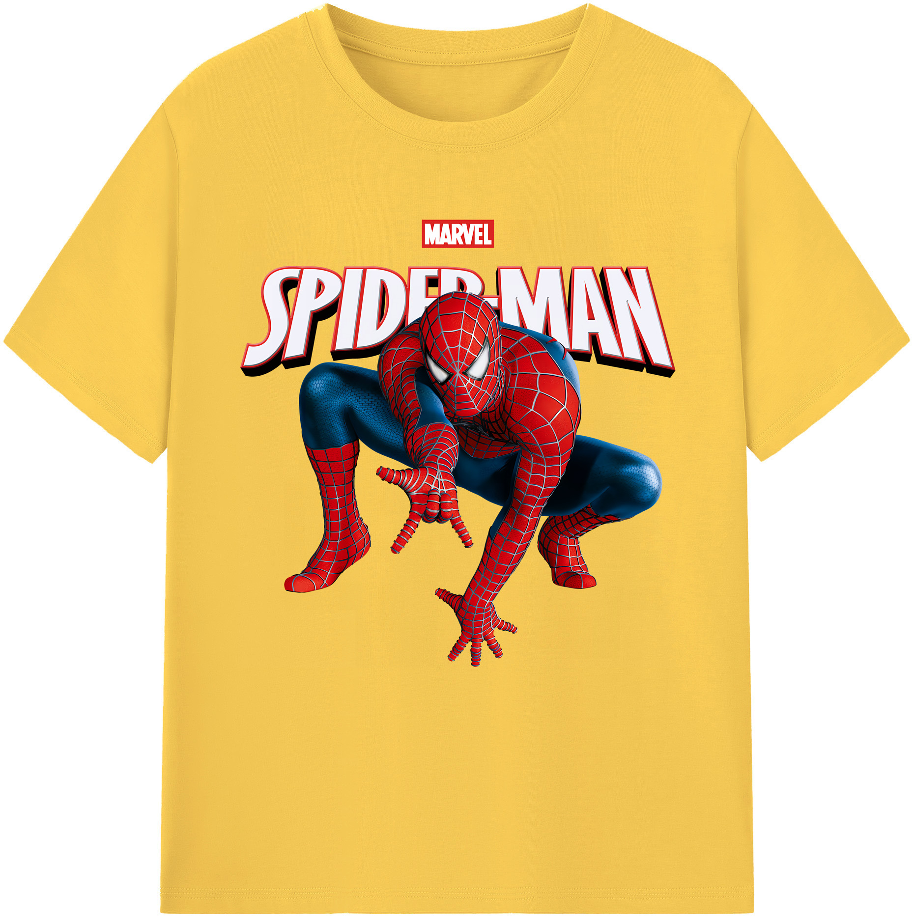 （画像用） Spider Man スパイダーマン 綿100％半袖Tシャツ（フロントプリント）
