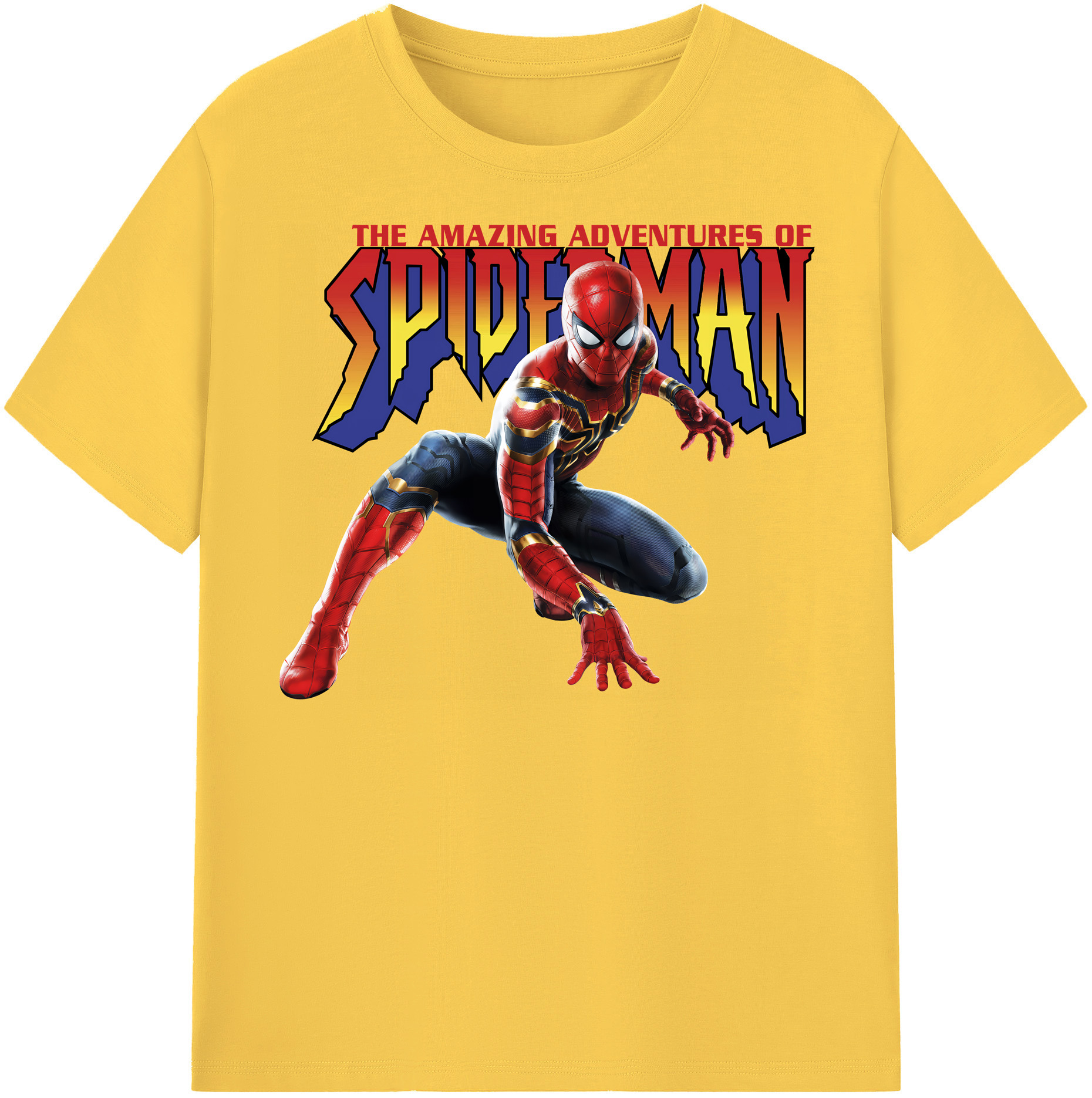 Spider Man スパイダーマン 綿100％半袖Tシャツ（フロントプリント）