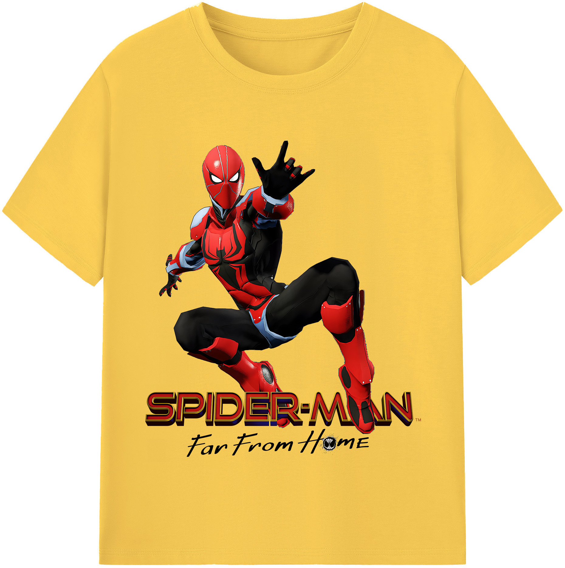 （画像用） Spider Man スパイダーマン 綿100％半袖Tシャツ（フロントプリント）