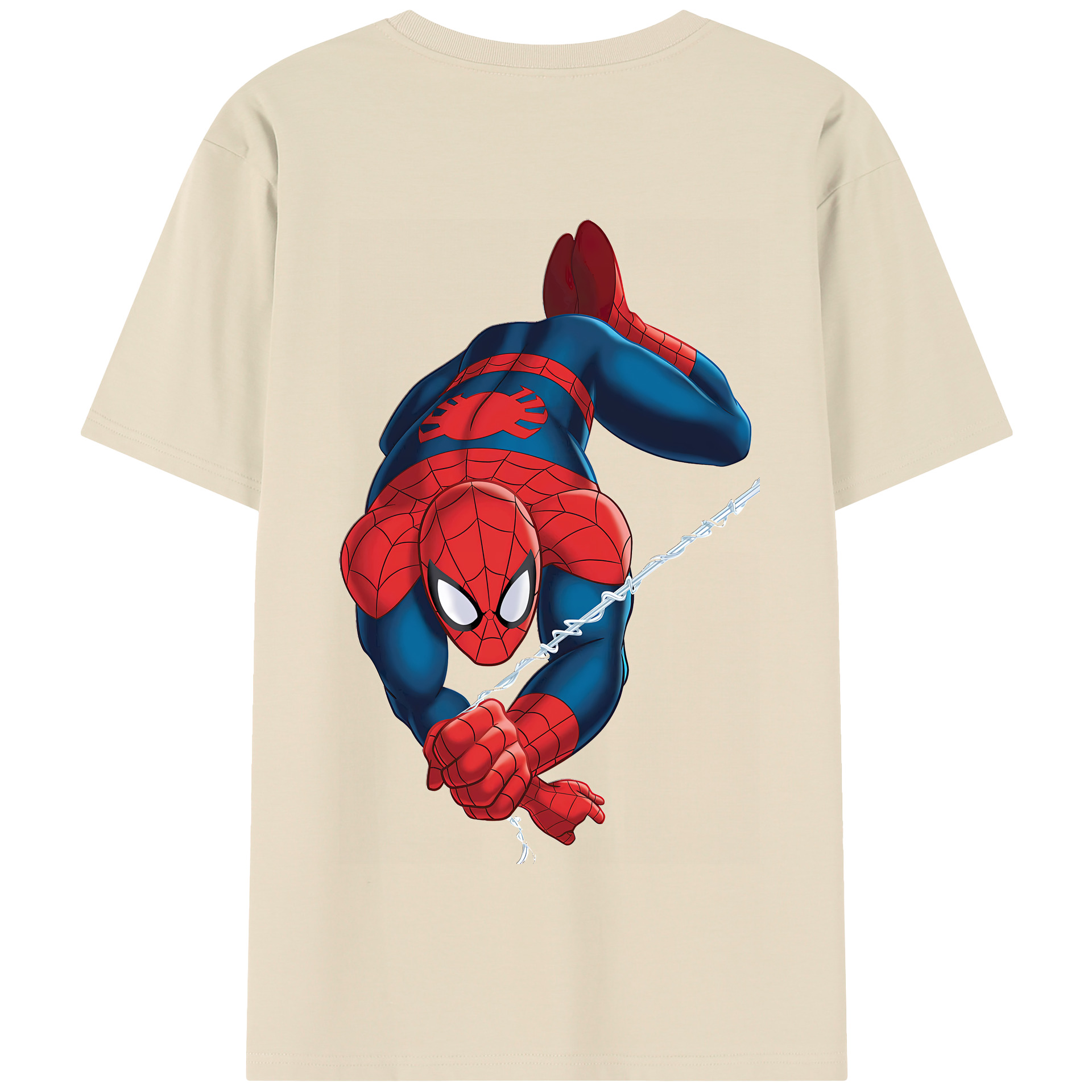 （画像用） Spider Man スパイダーマン 綿100％半袖Tシャツ（背面プリント）