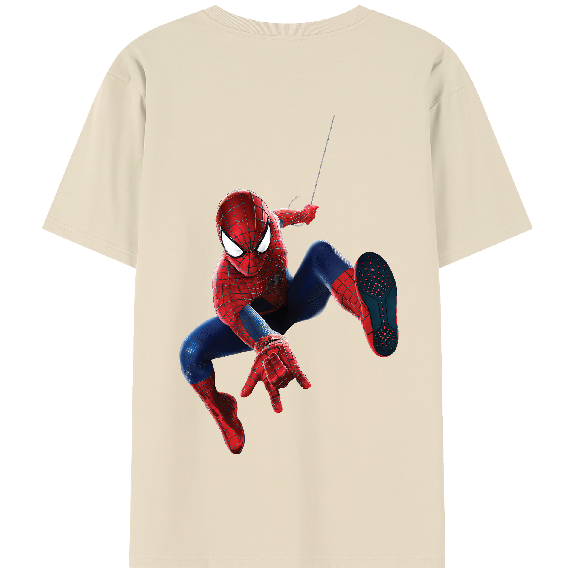 （画像用） Spider Man スパイダーマン 綿100％半袖Tシャツ（背面プリント）