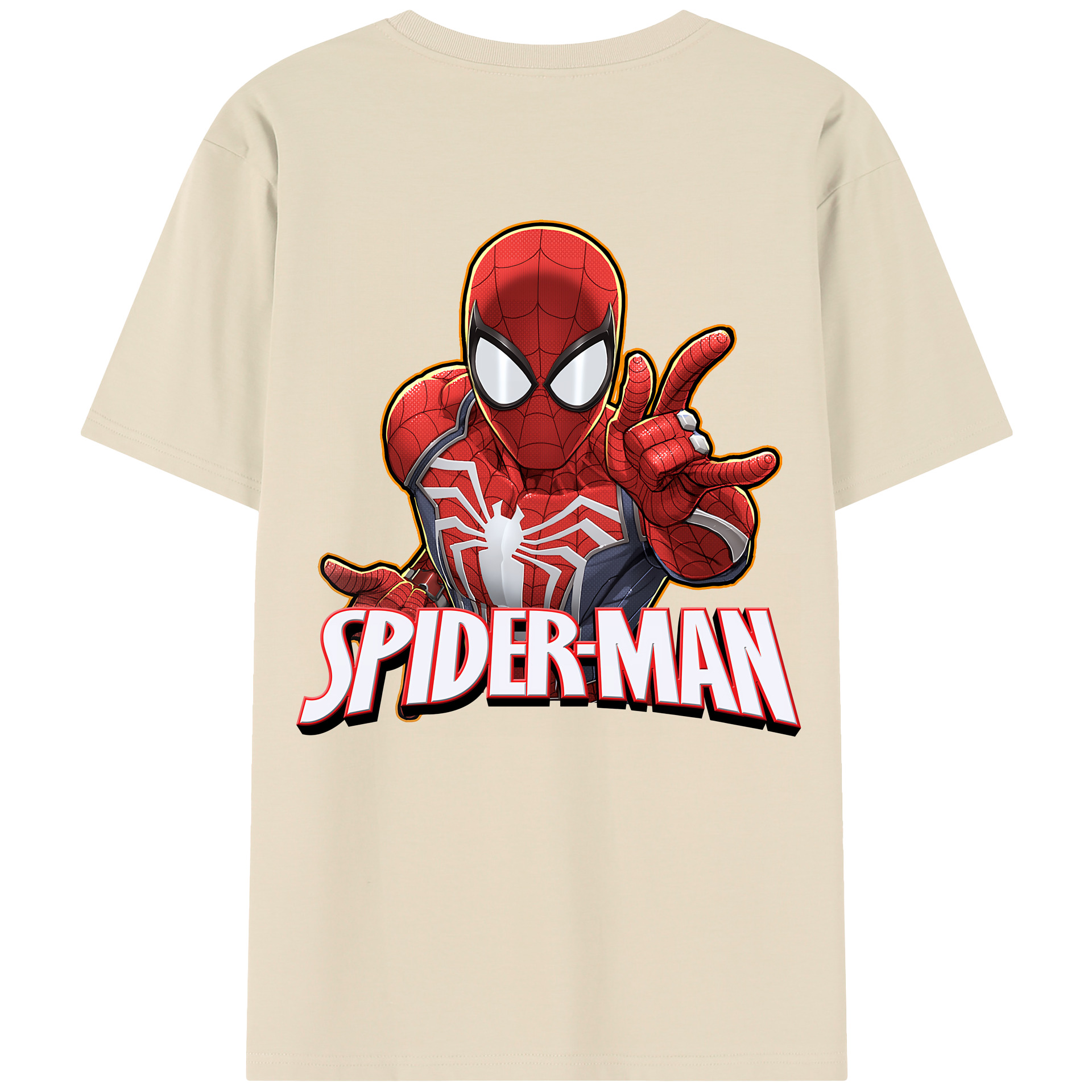 （画像用） Spider Man スパイダーマン 綿100％半袖Tシャツ（背面プリント）