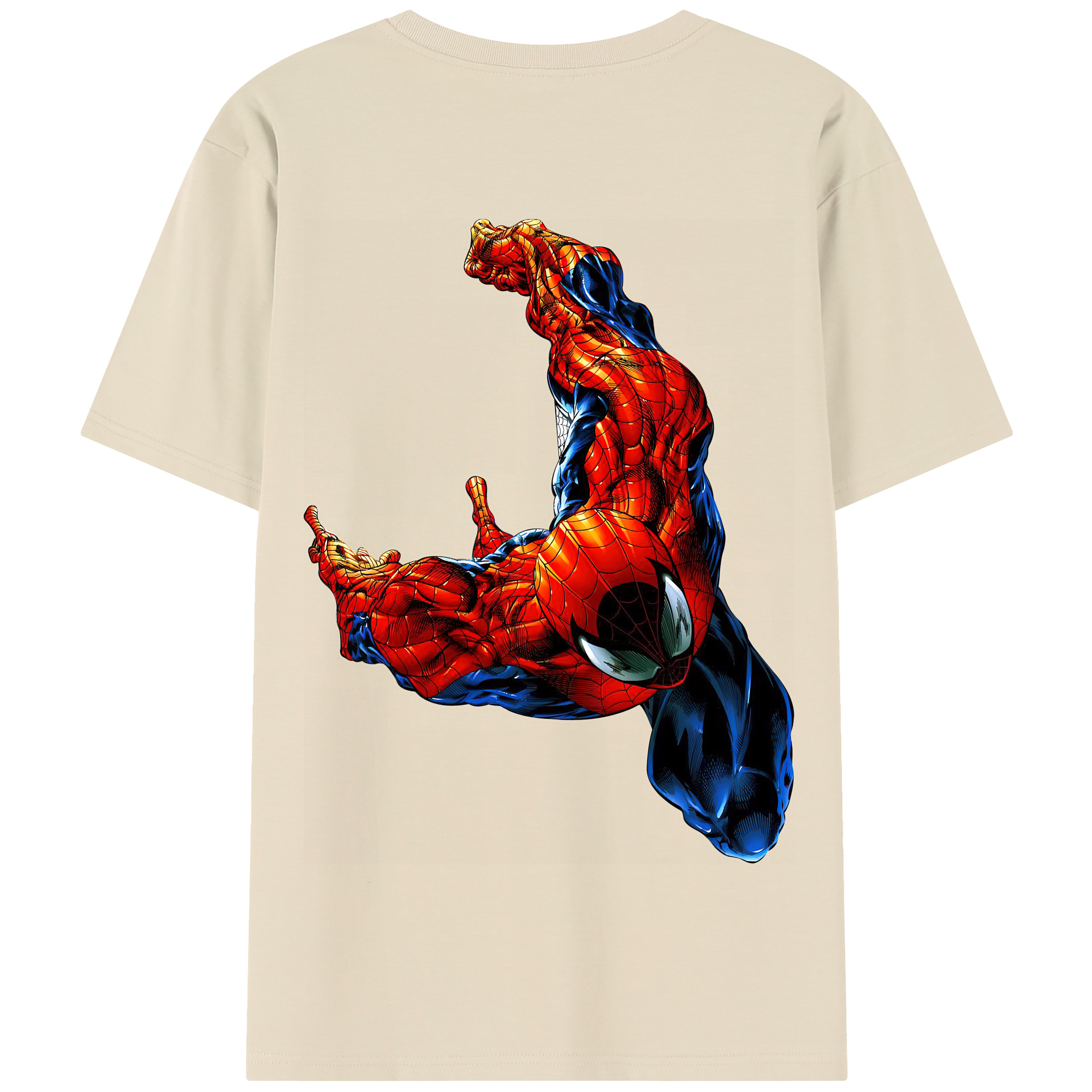 （画像用） Spider Man スパイダーマン 綿100％半袖Tシャツ（背面プリント）