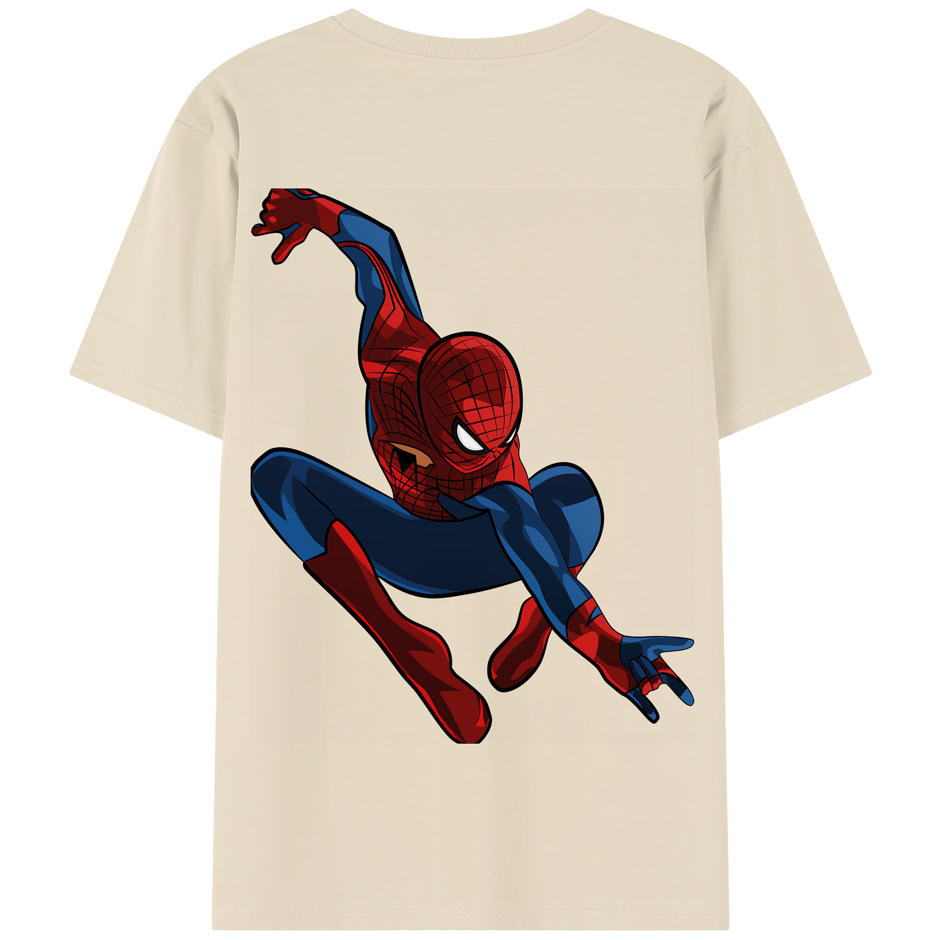 （画像用） Spider Man スパイダーマン 綿100％半袖Tシャツ（背面プリント）