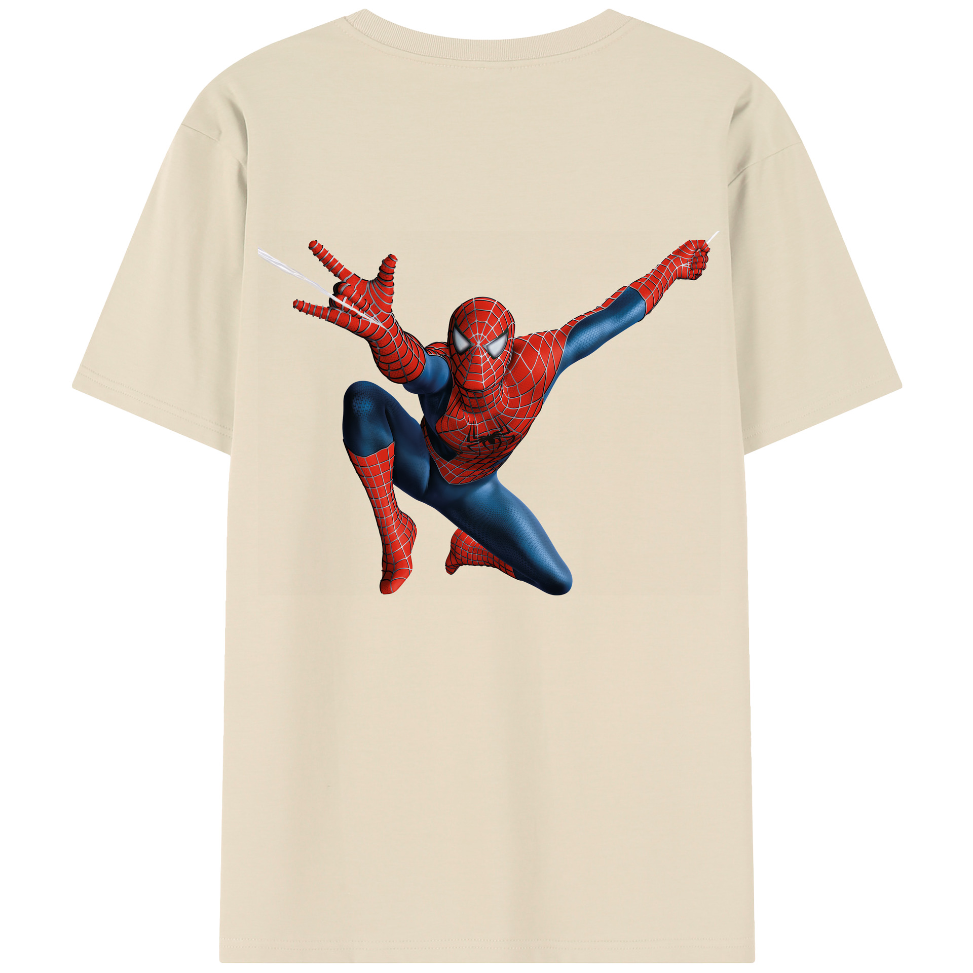 （画像用） Spider Man スパイダーマン 綿100％半袖Tシャツ（背面プリント）