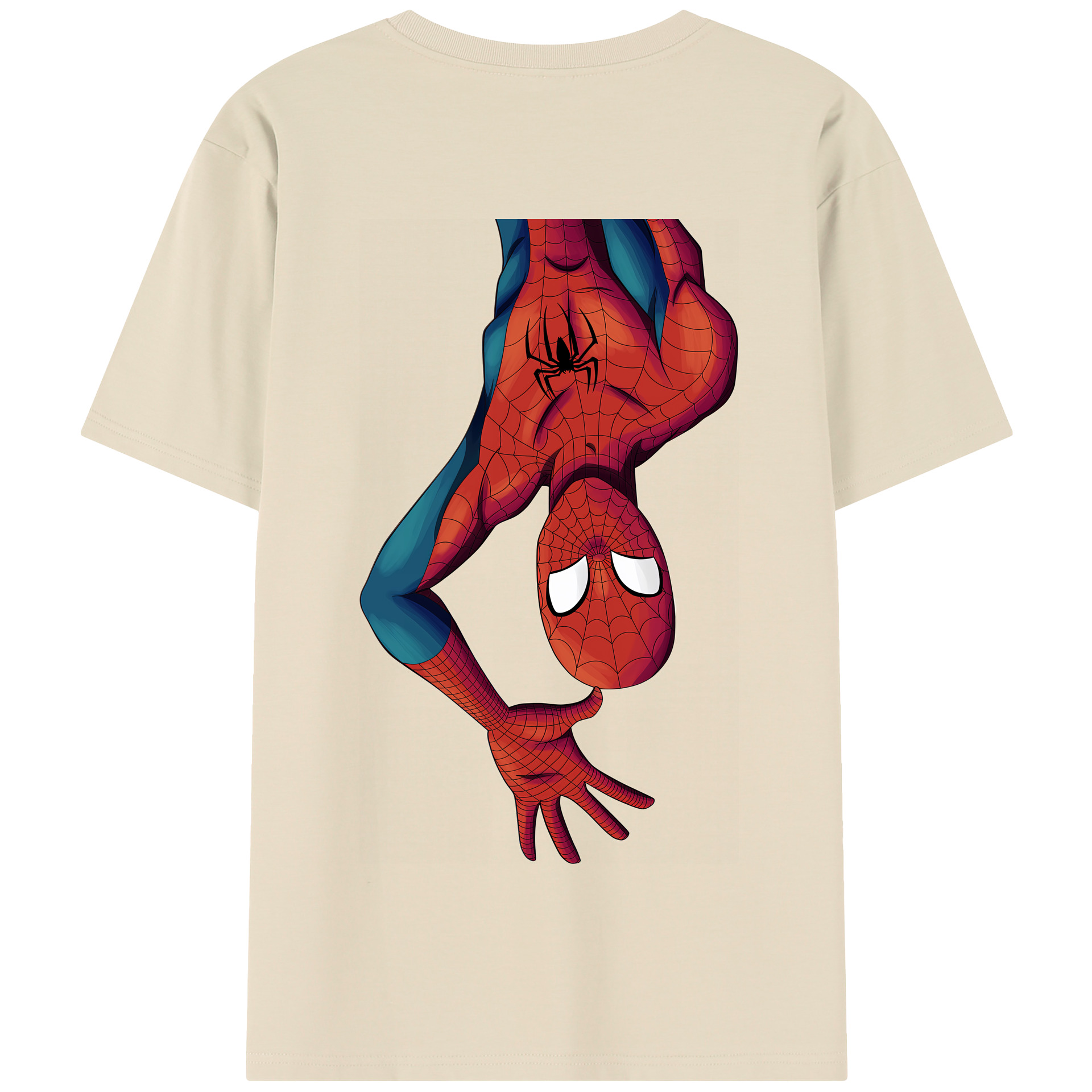 （画像用） Spider Man スパイダーマン 綿100％半袖Tシャツ（背面プリント）