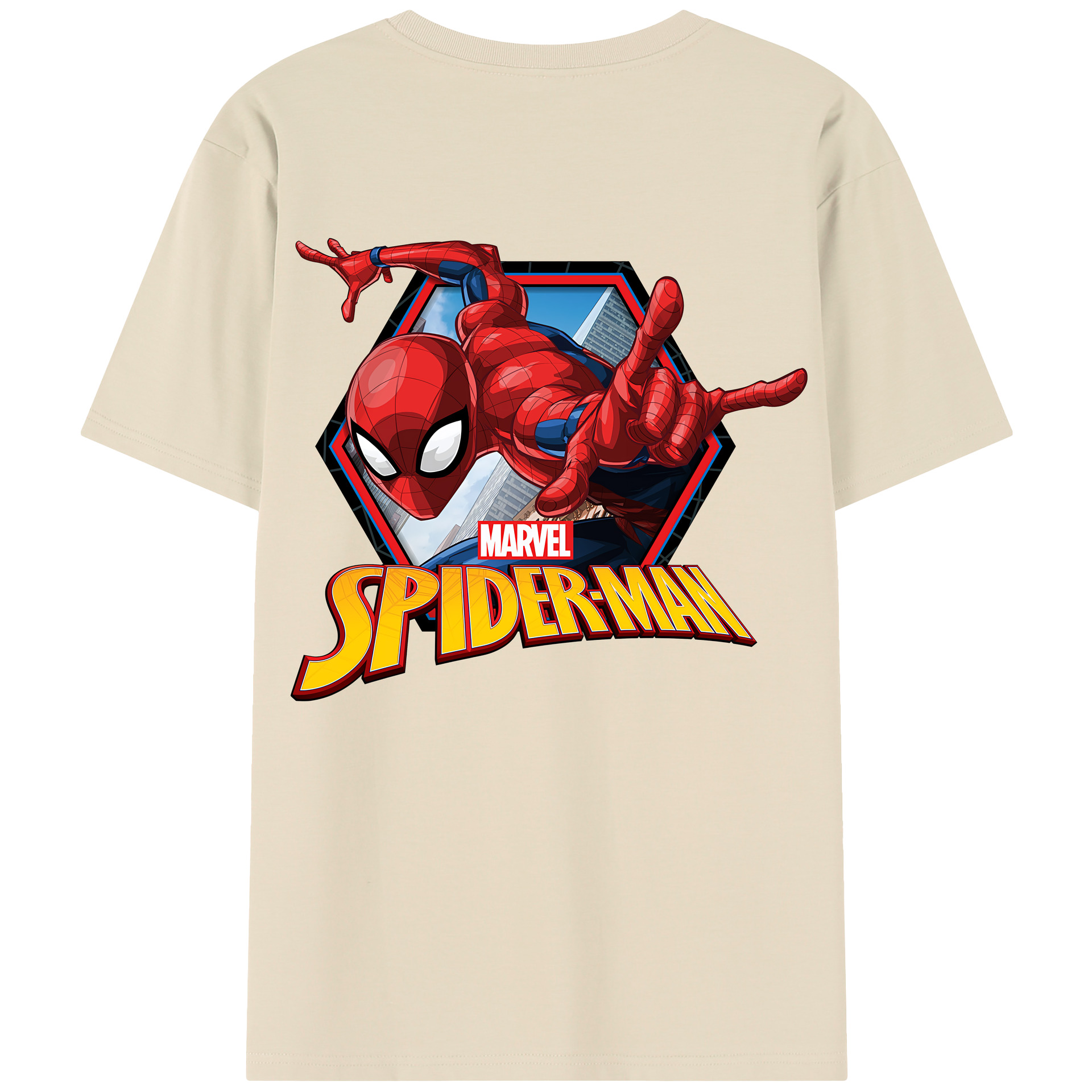 （画像用） Spider Man スパイダーマン 綿100％半袖Tシャツ（背面プリント）