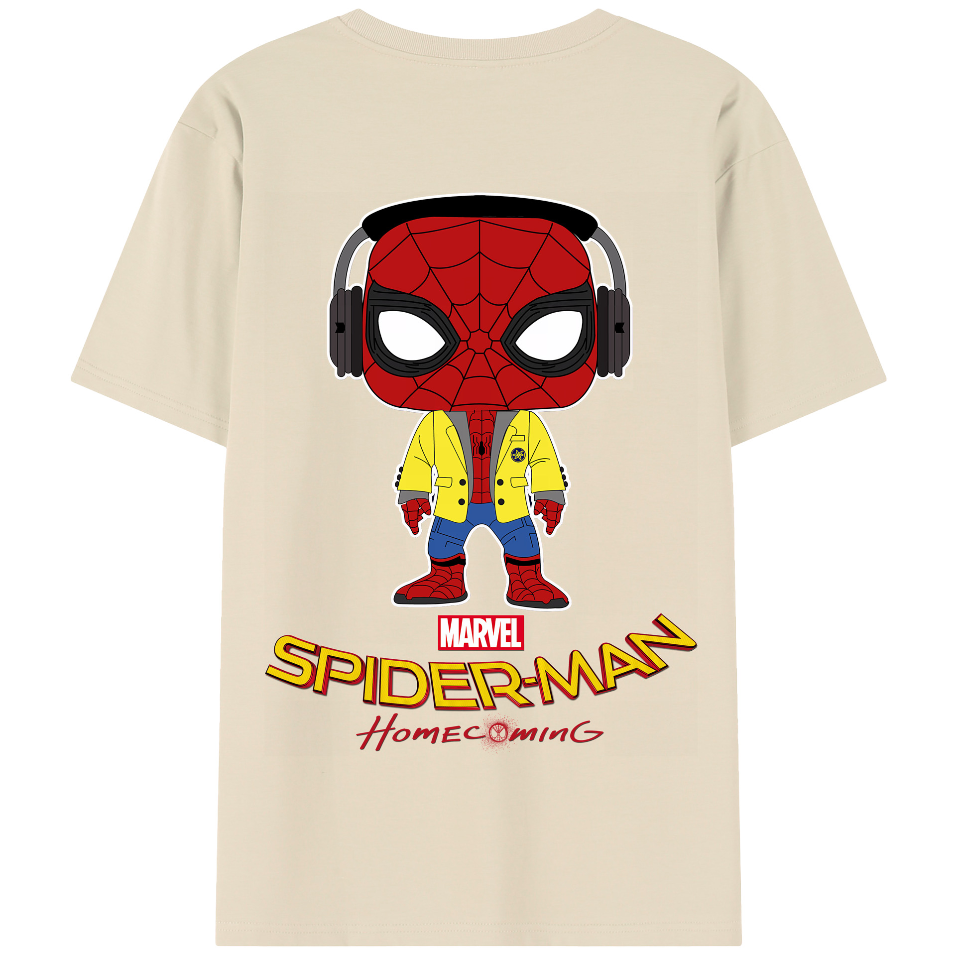 （画像用） Spider Man スパイダーマン 綿100％半袖Tシャツ（背面プリント）