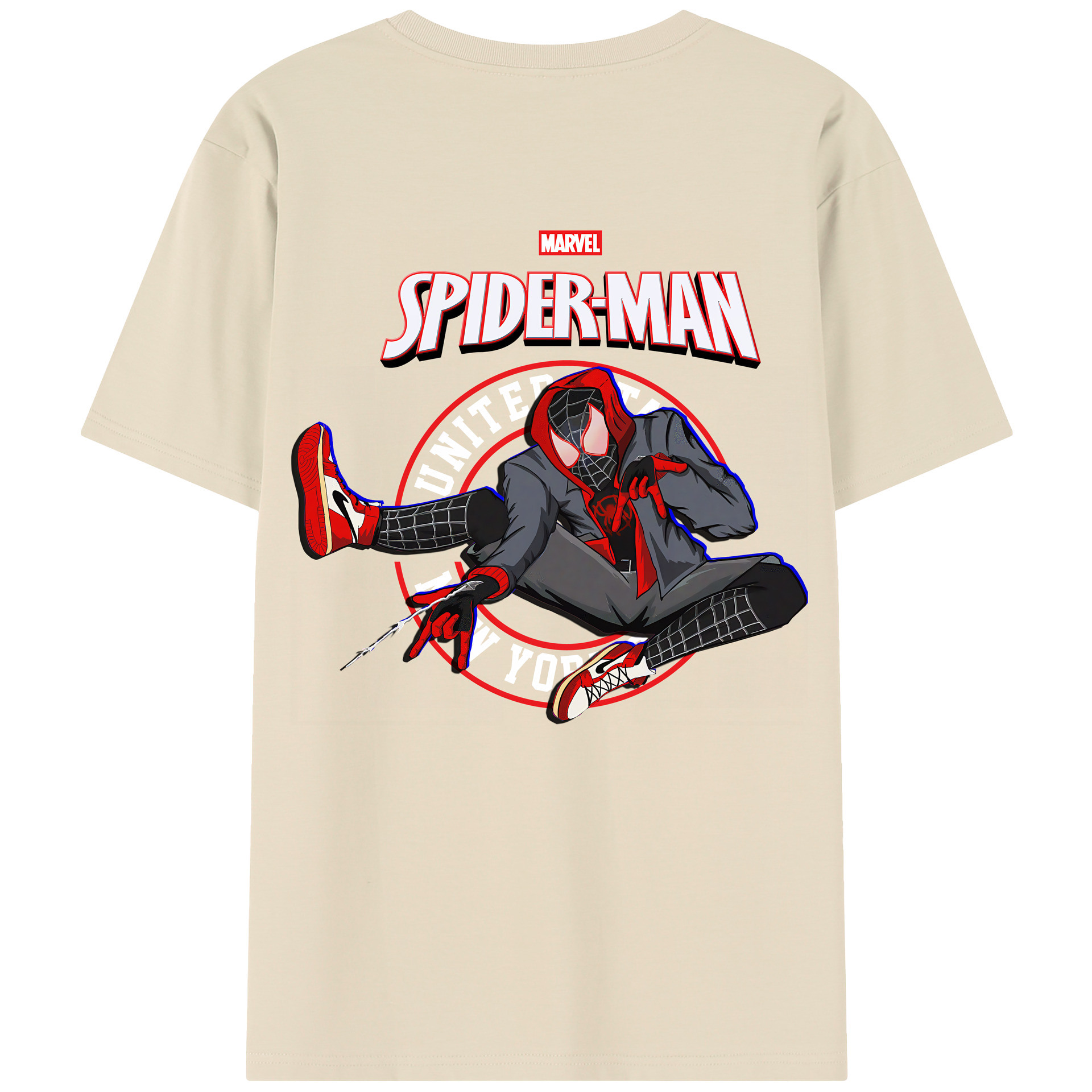 （画像用） Spider Man スパイダーマン 綿100％半袖Tシャツ（背面プリント）