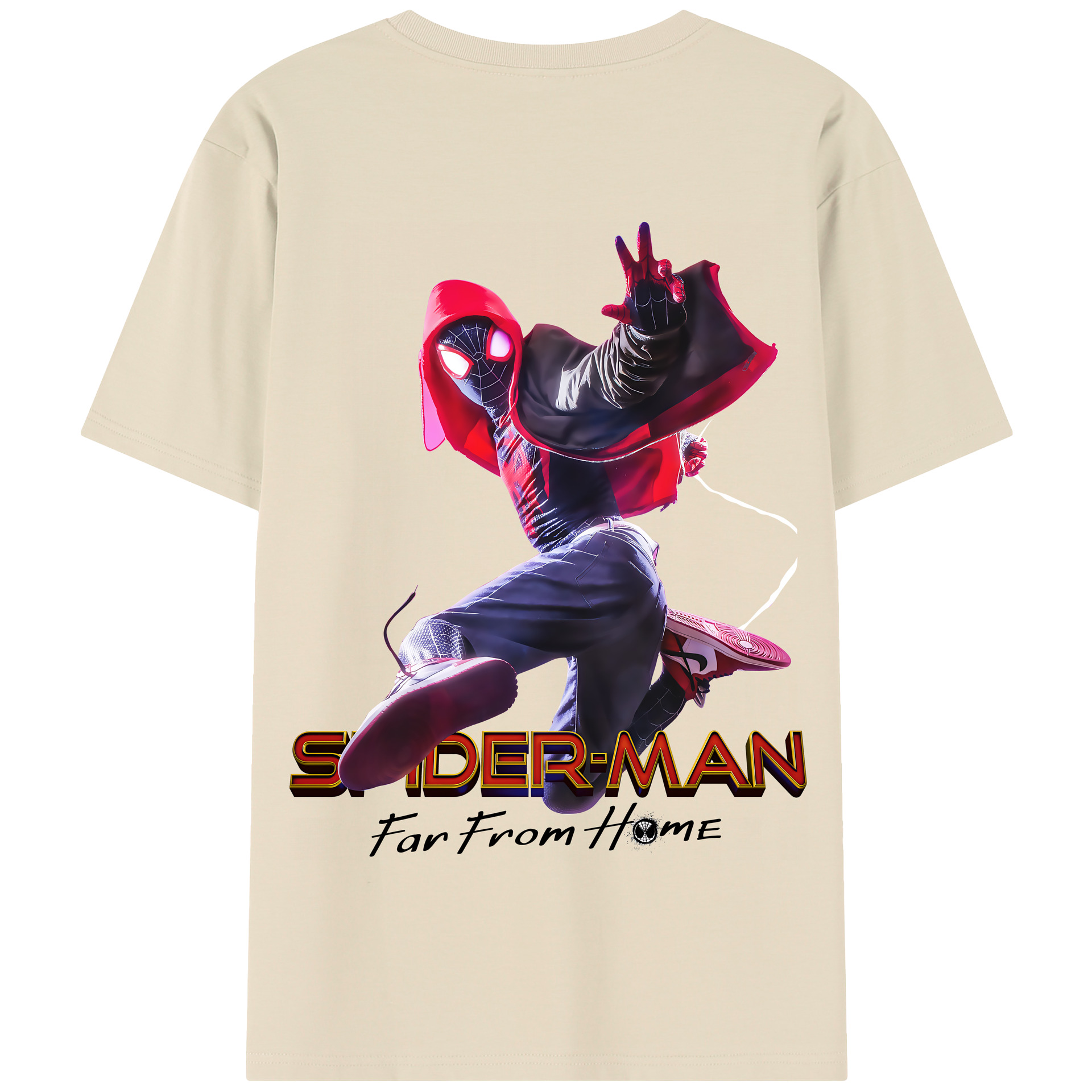 （画像用） Spider Man スパイダーマン 綿100％半袖Tシャツ（背面プリント）
