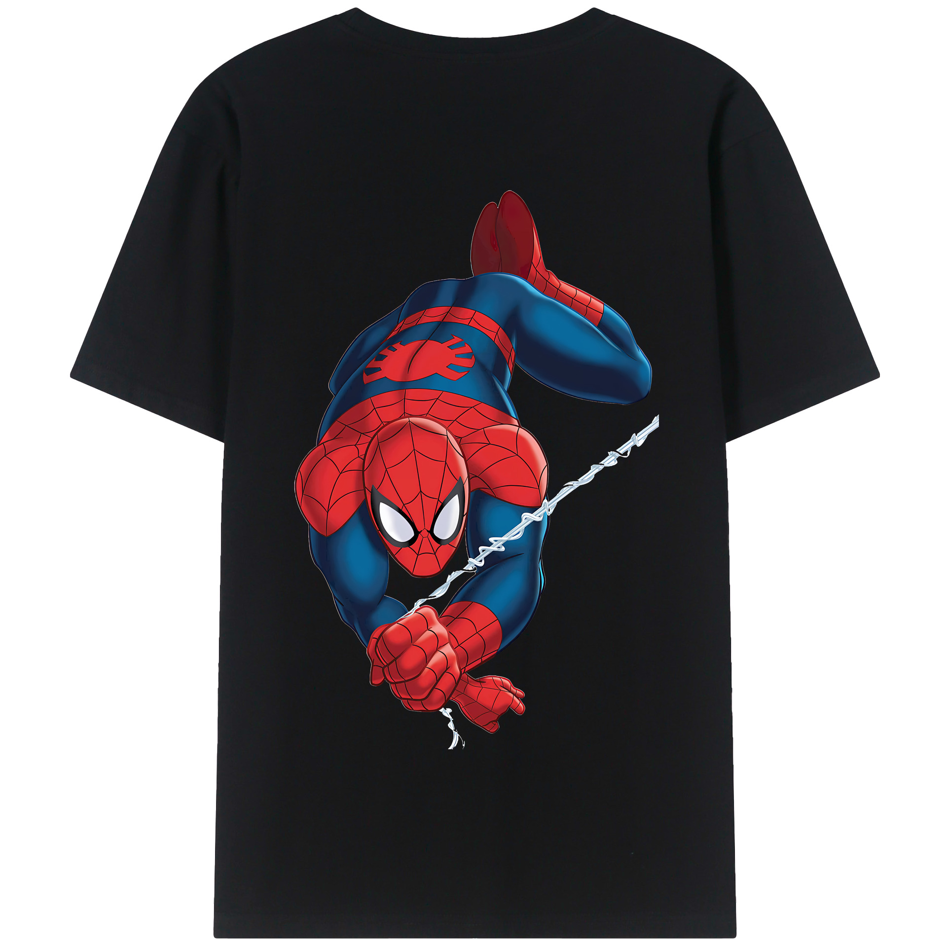 （画像用） Spider Man スパイダーマン 綿100％半袖Tシャツ（背面プリント）