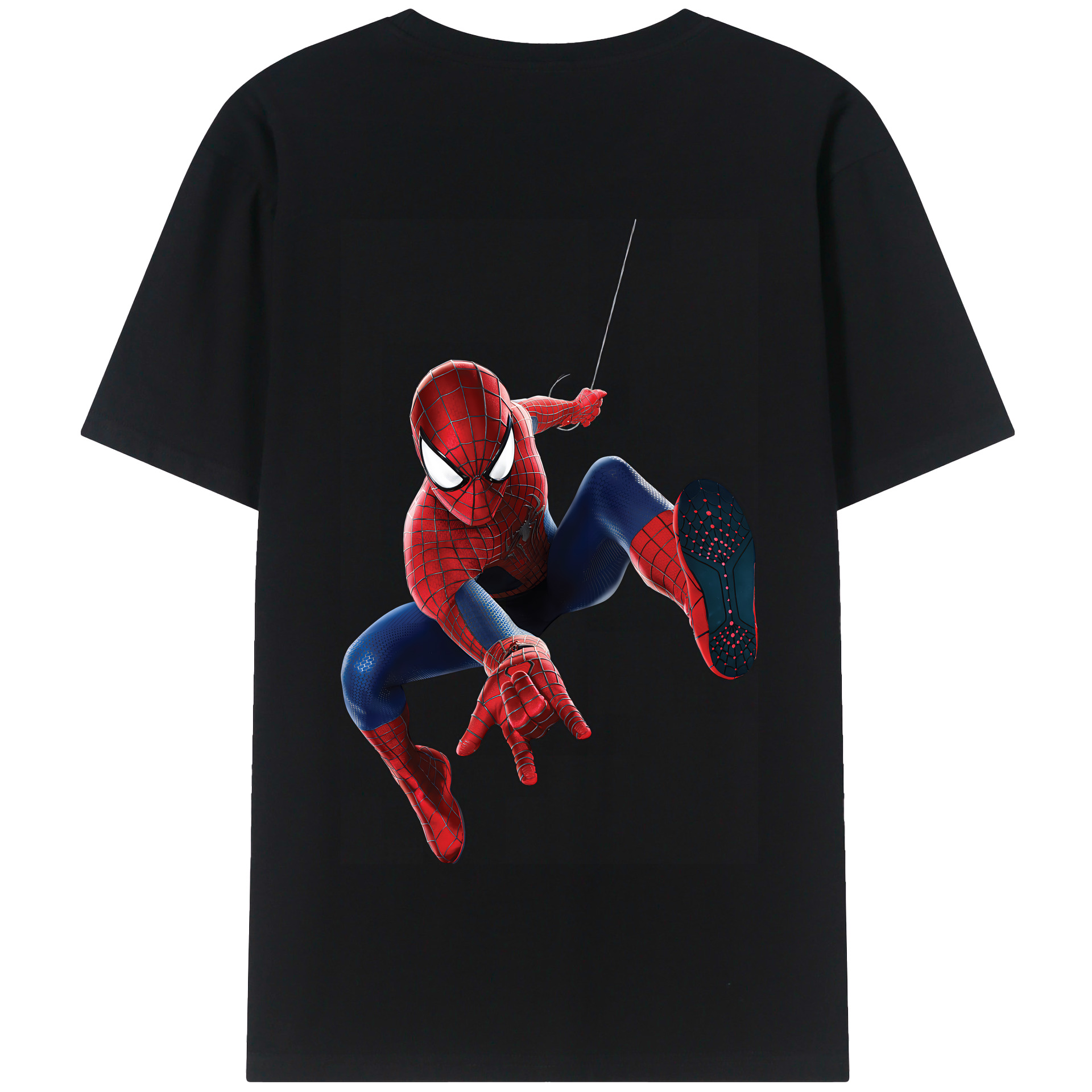 （画像用） Spider Man スパイダーマン 綿100％半袖Tシャツ（背面プリント）