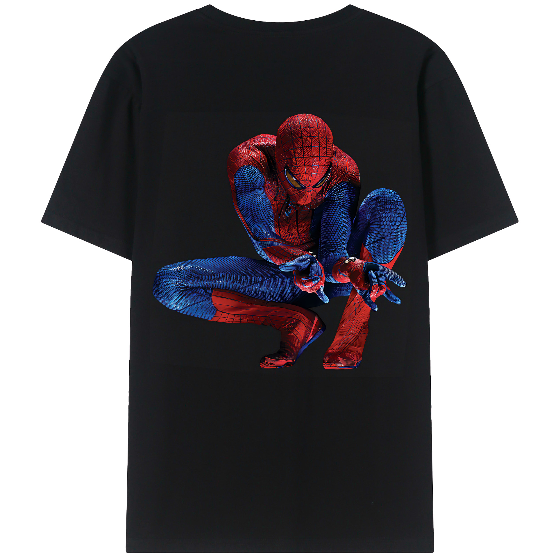 （画像用） Spider Man スパイダーマン 綿100％半袖Tシャツ（背面プリント）