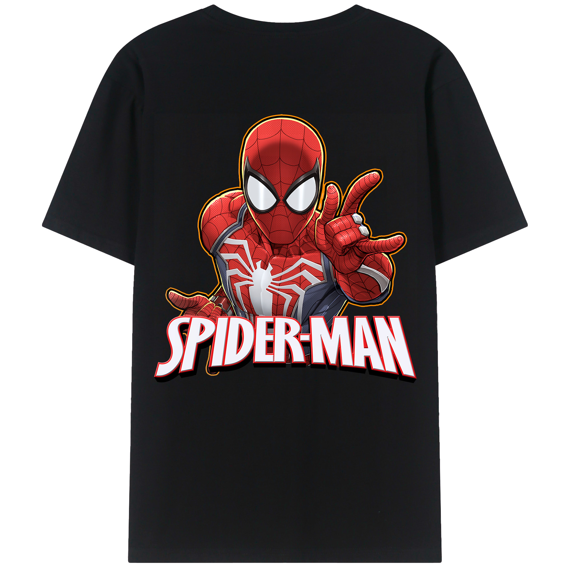 （画像用） Spider Man スパイダーマン 綿100％半袖Tシャツ（背面プリント）