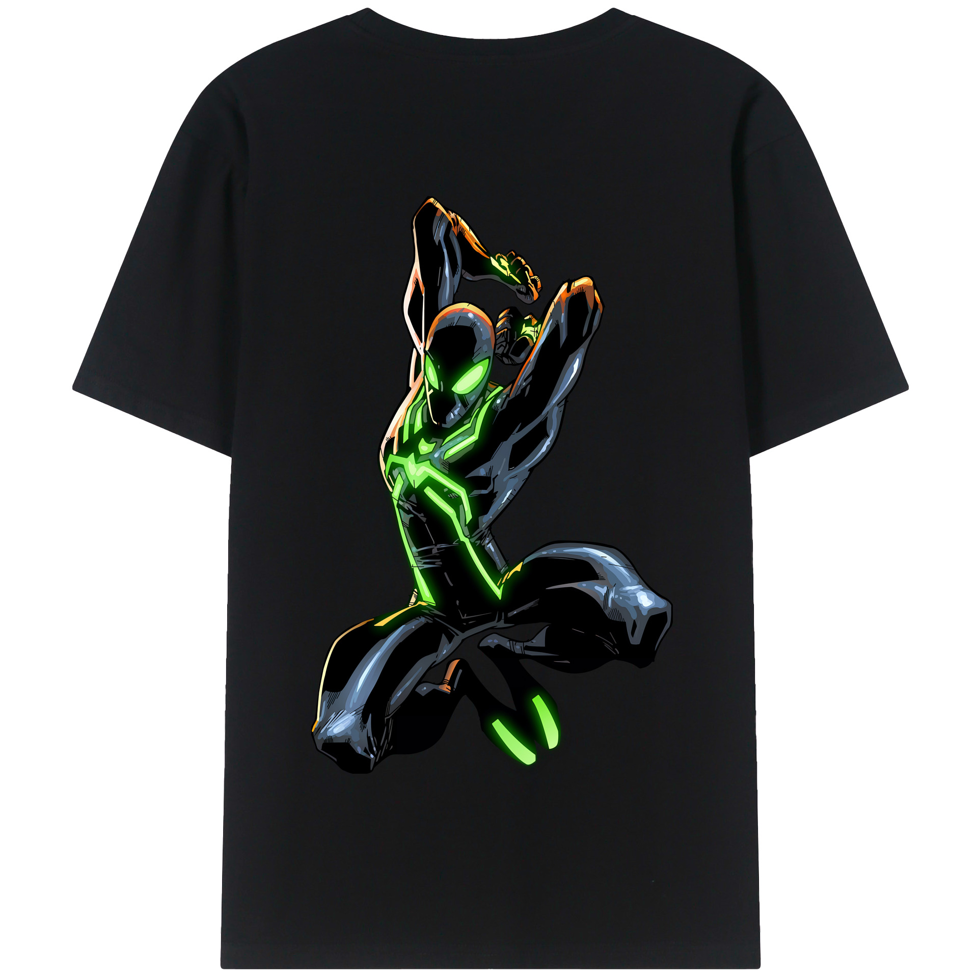 （画像用） Spider Man スパイダーマン 綿100％半袖Tシャツ（背面プリント）