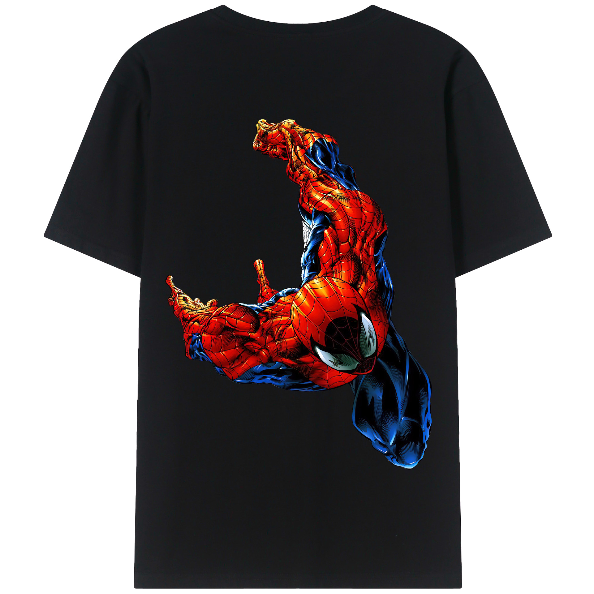 （画像用） Spider Man スパイダーマン 綿100％半袖Tシャツ（背面プリント）