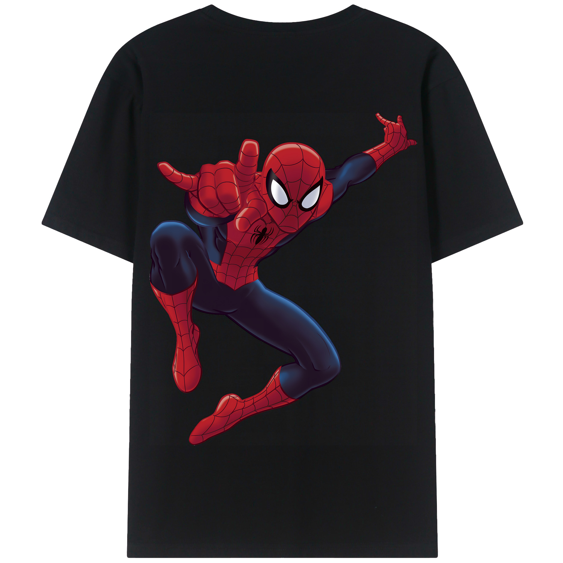 （画像用） Spider Man スパイダーマン 綿100％半袖Tシャツ（背面プリント）