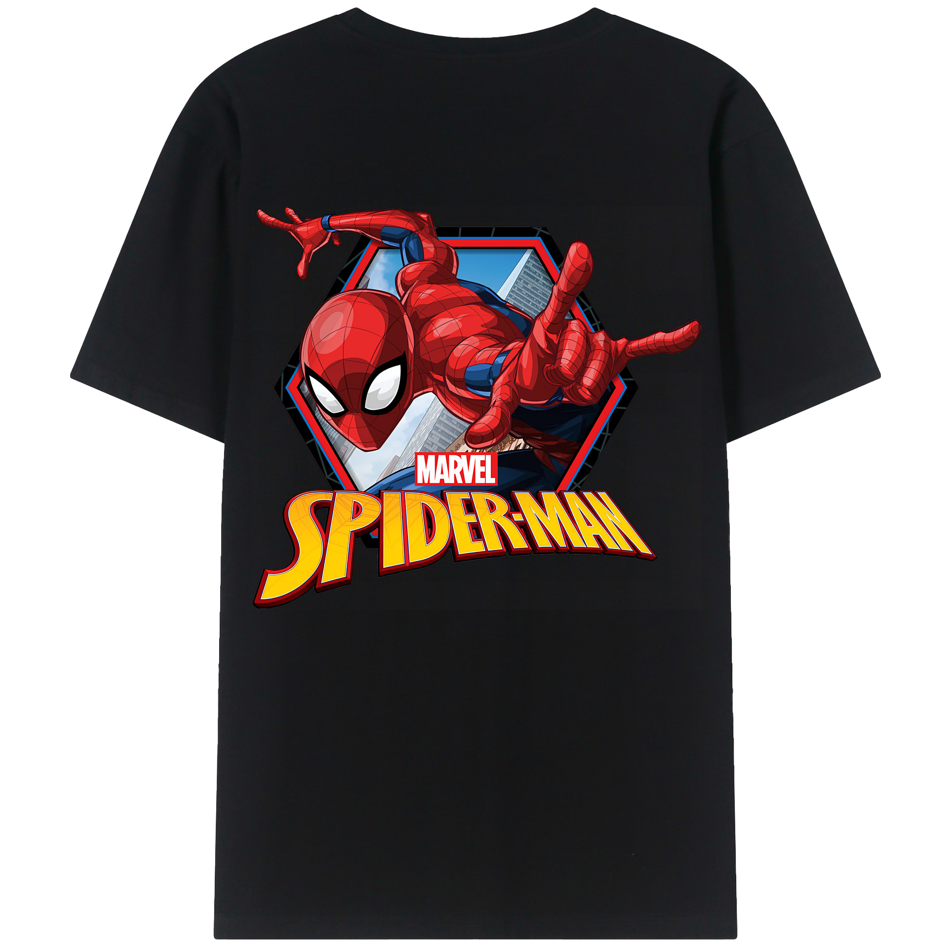 （画像用） Spider Man スパイダーマン 綿100％半袖Tシャツ（背面プリント）