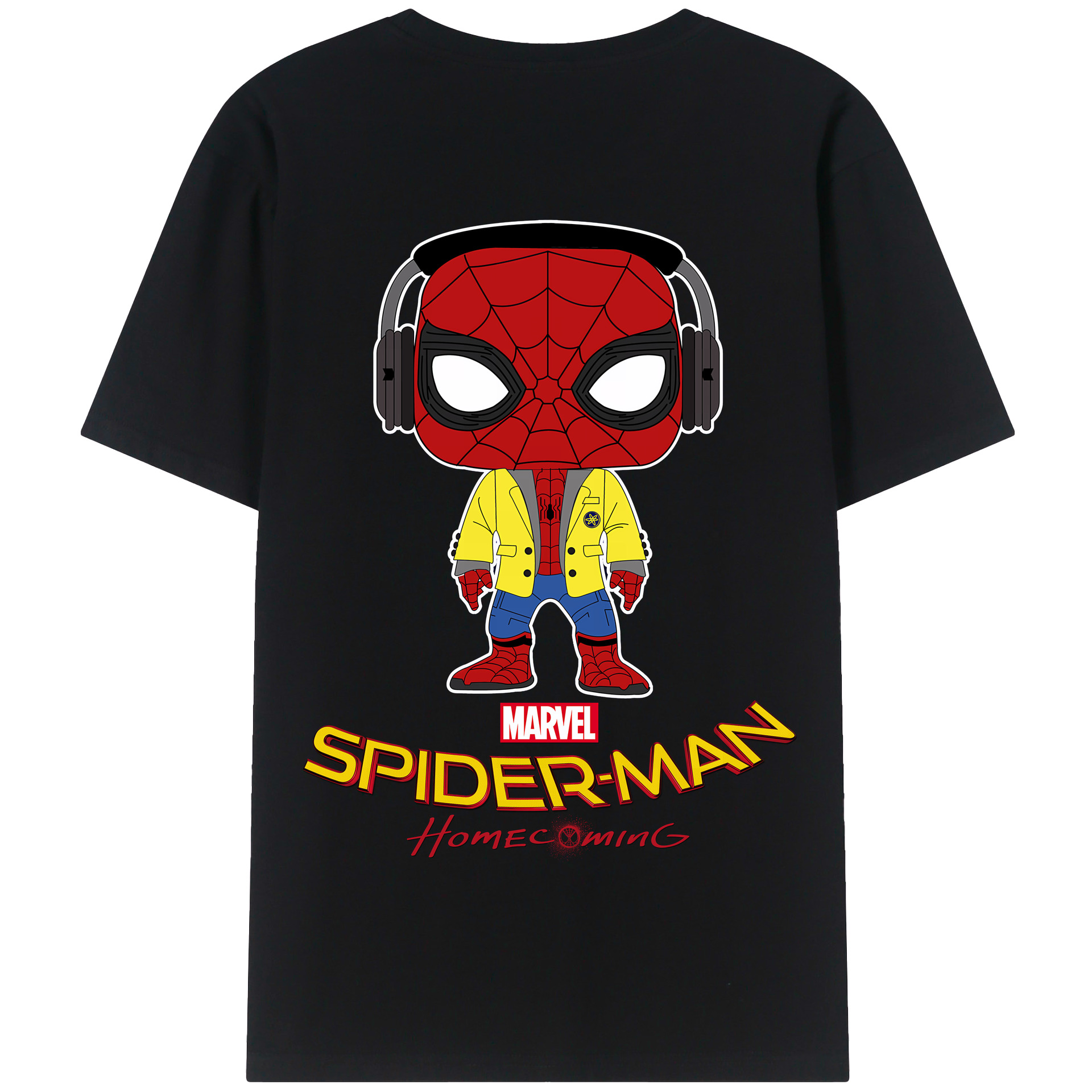 （画像用） Spider Man スパイダーマン 綿100％半袖Tシャツ（背面プリント）