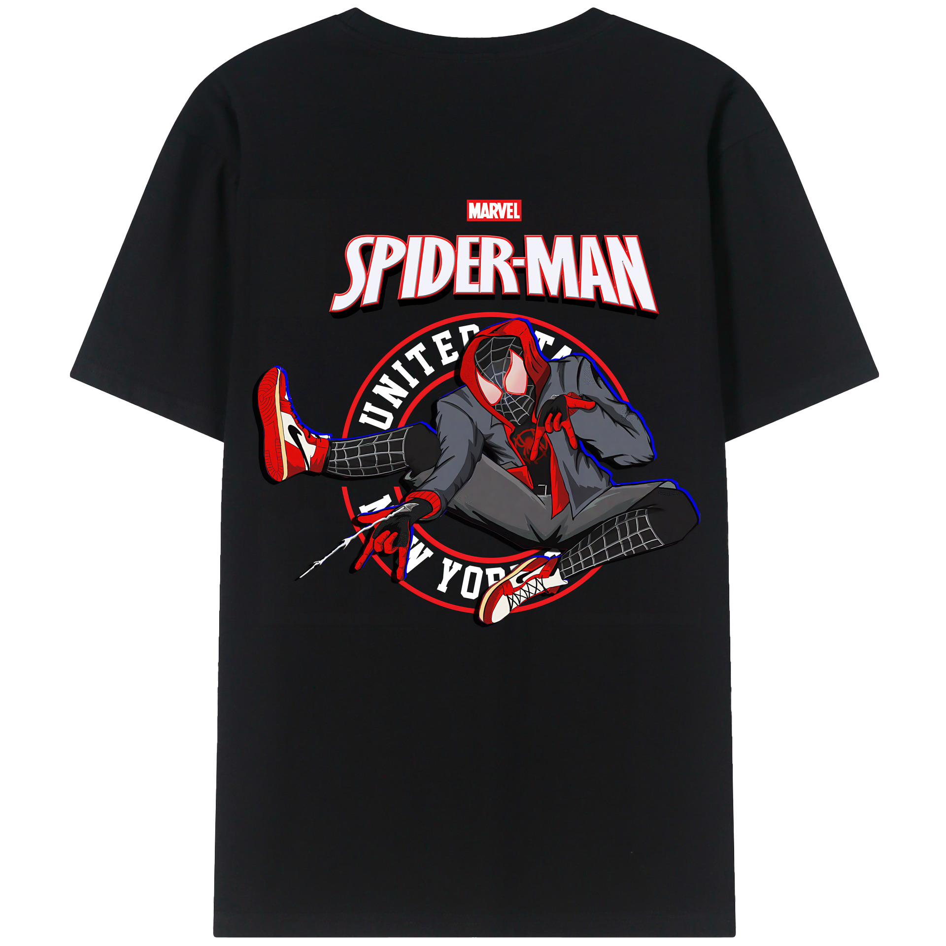 （画像用） Spider Man スパイダーマン 綿100％半袖Tシャツ（背面プリント）