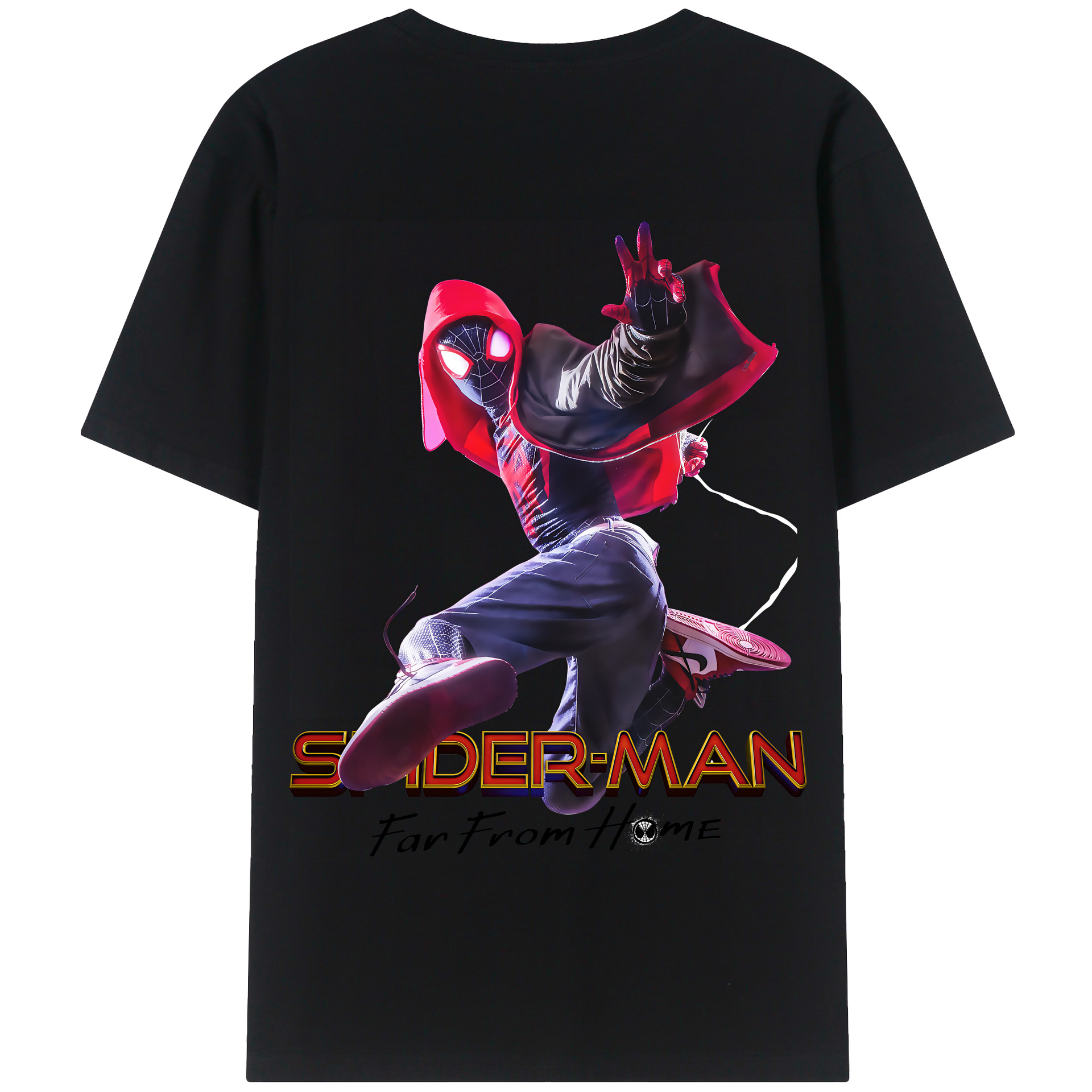 （画像用） Spider Man スパイダーマン 綿100％半袖Tシャツ（背面プリント）