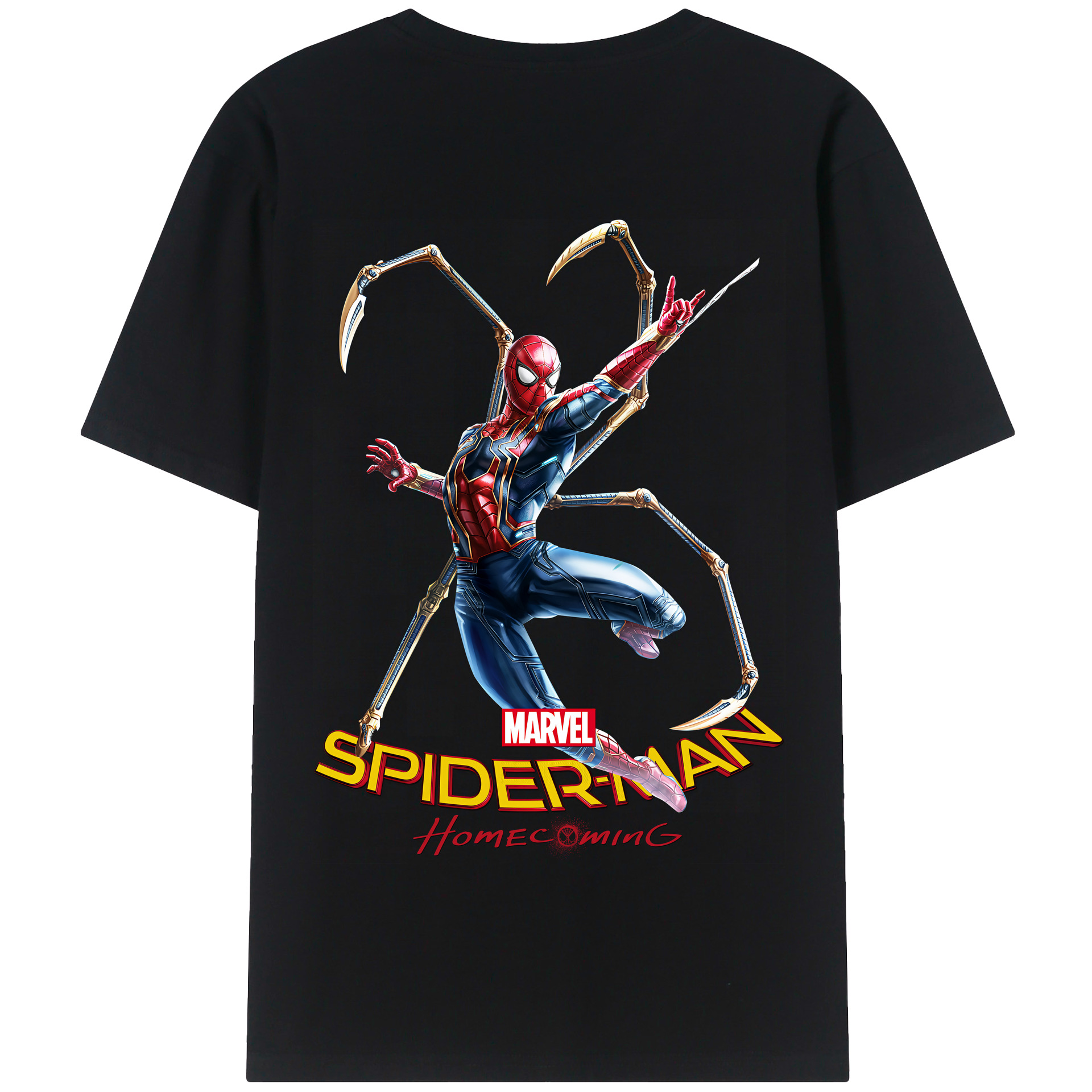 （画像用） Spider Man スパイダーマン 綿100％半袖Tシャツ（背面プリント）