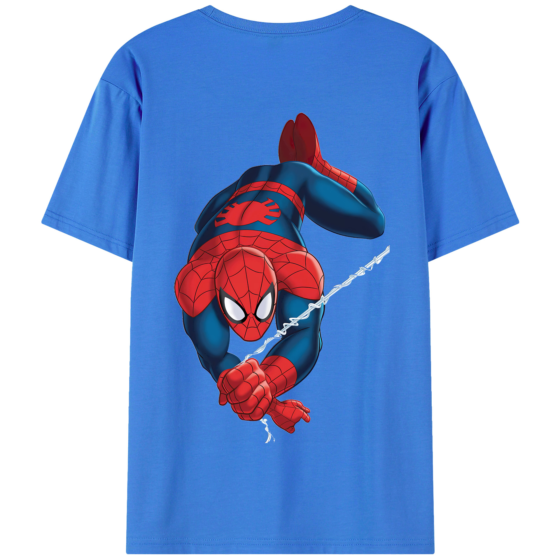 （画像用） Spider Man スパイダーマン 綿100％半袖Tシャツ（背面プリント）