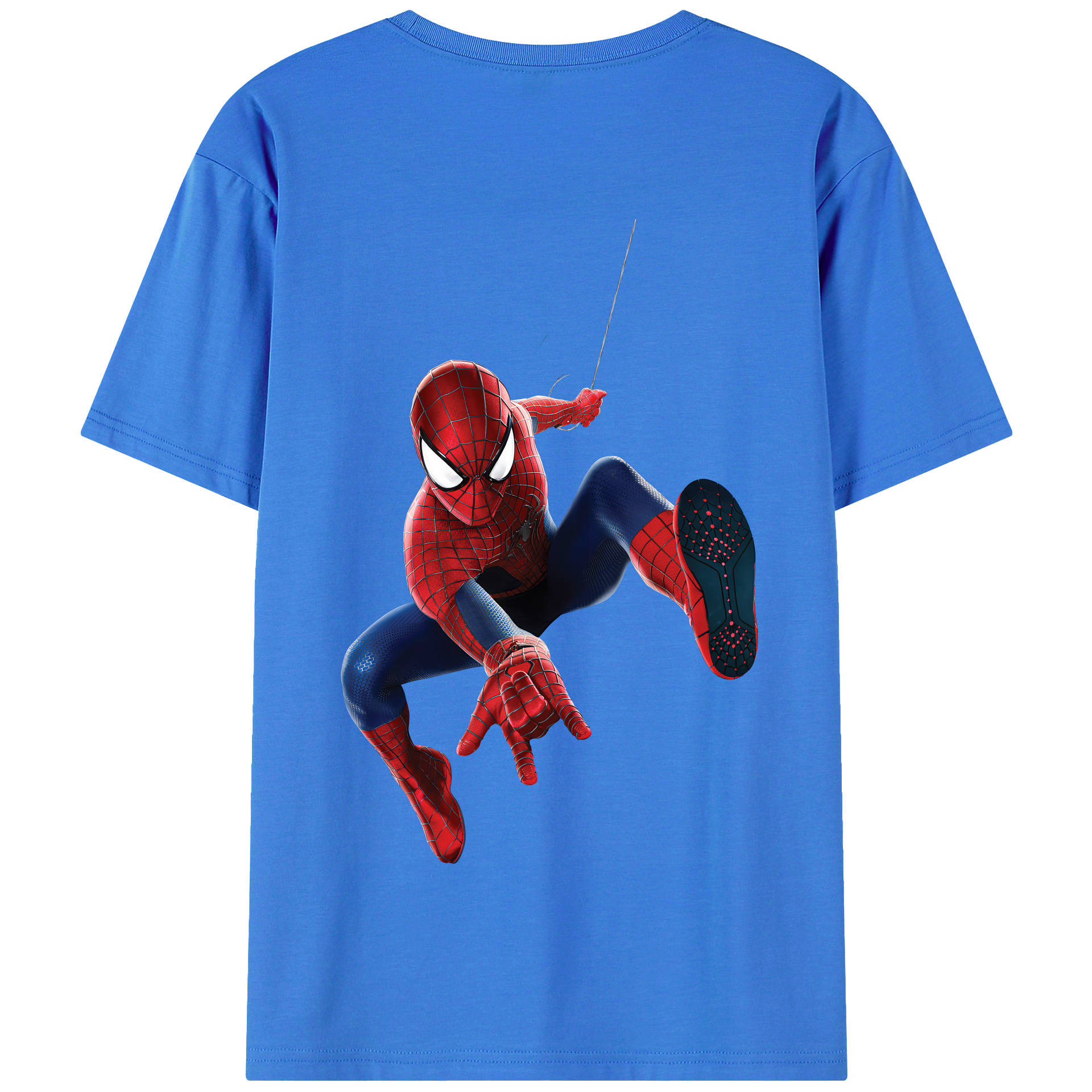 （画像用） Spider Man スパイダーマン 綿100％半袖Tシャツ（背面プリント）