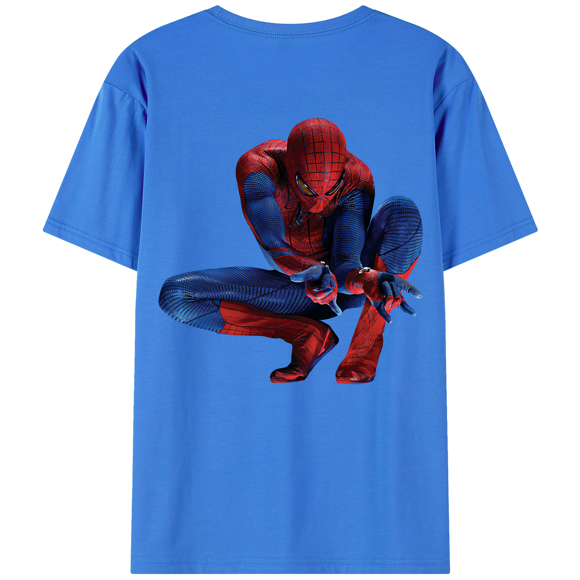 （画像用） Spider Man スパイダーマン 綿100％半袖Tシャツ（背面プリント）