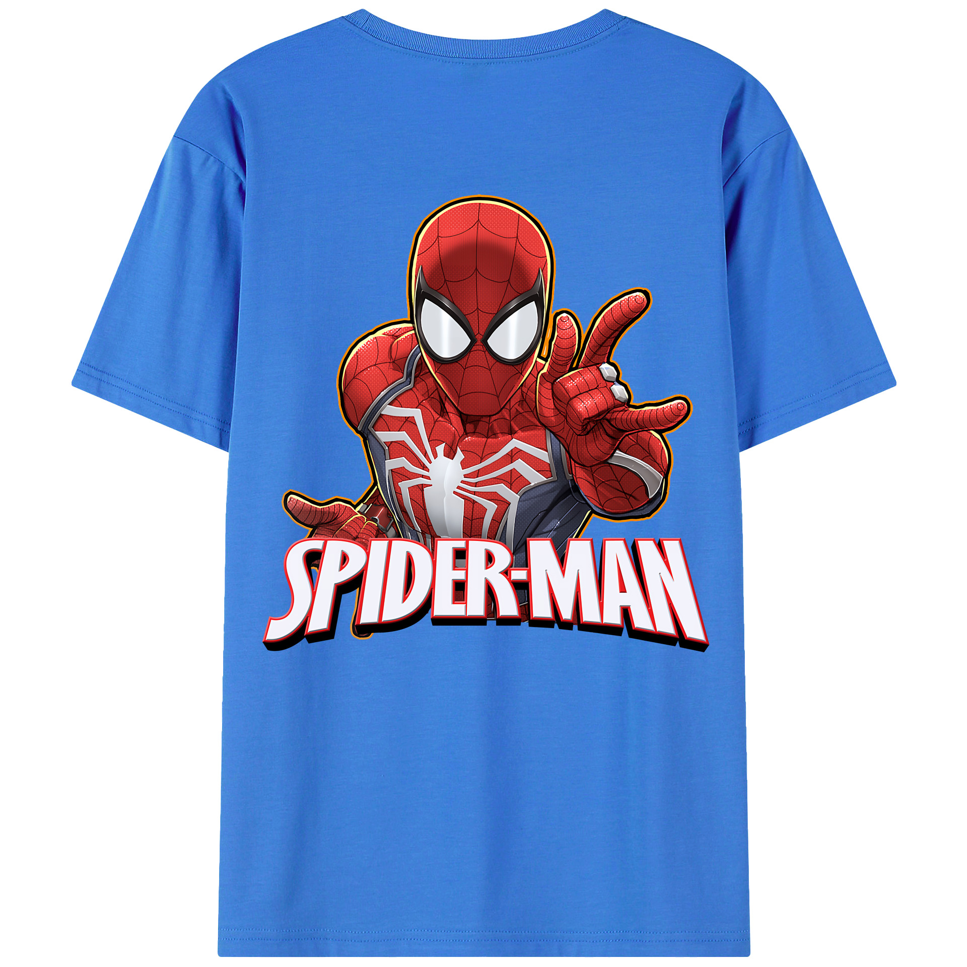 （画像用） Spider Man スパイダーマン 綿100％半袖Tシャツ（背面プリント）