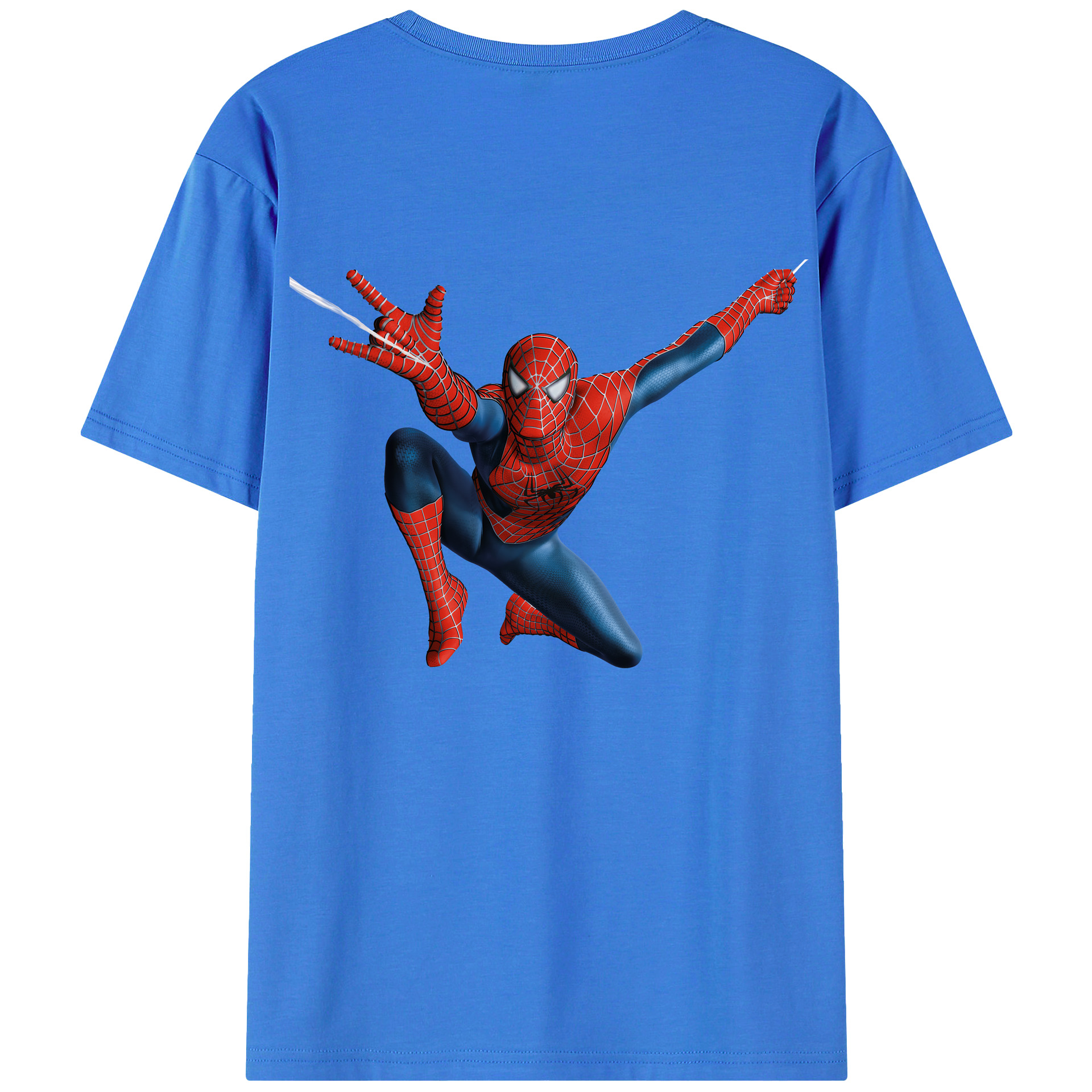 （画像用） Spider Man スパイダーマン 綿100％半袖Tシャツ（背面プリント）