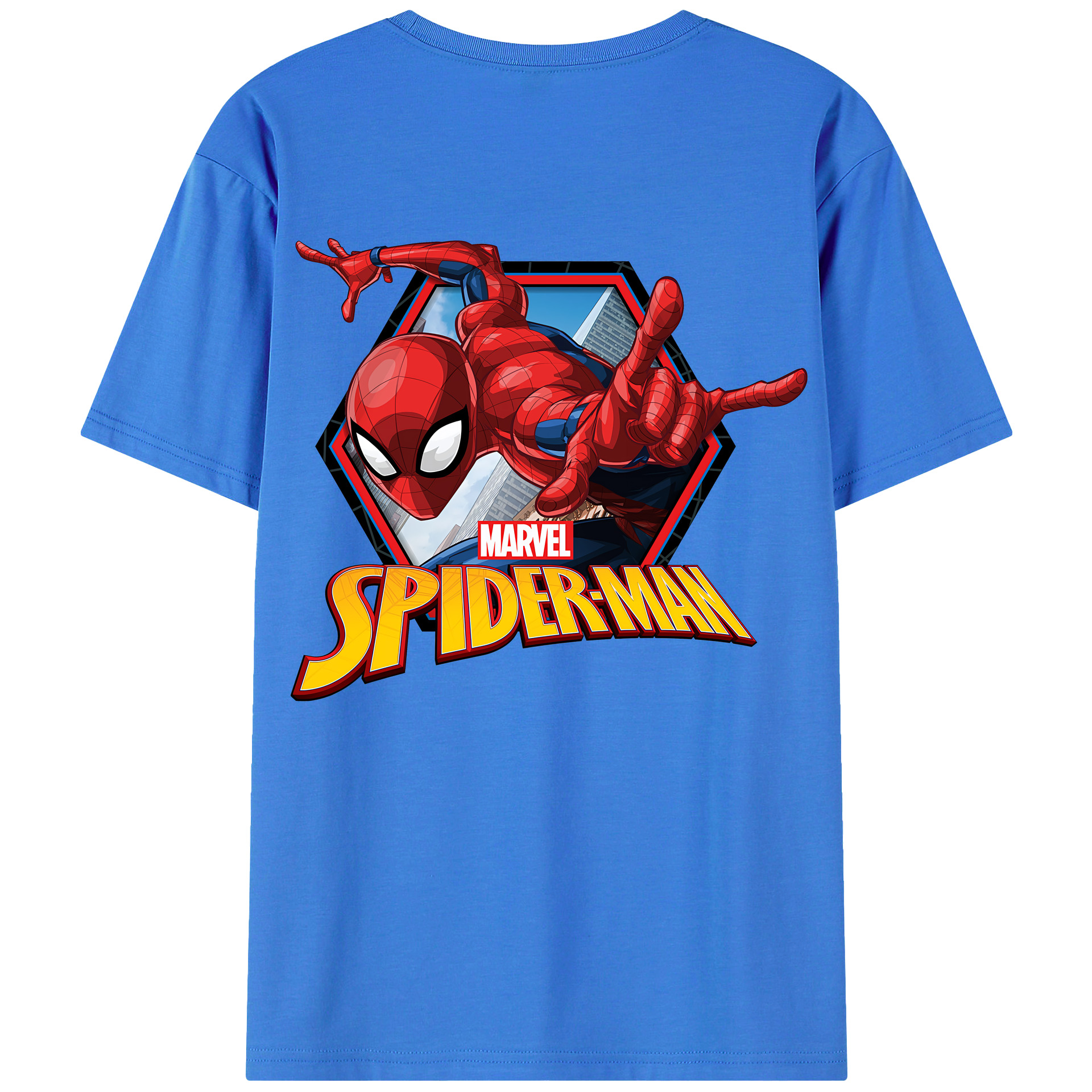 （画像用） Spider Man スパイダーマン 綿100％半袖Tシャツ（背面プリント）