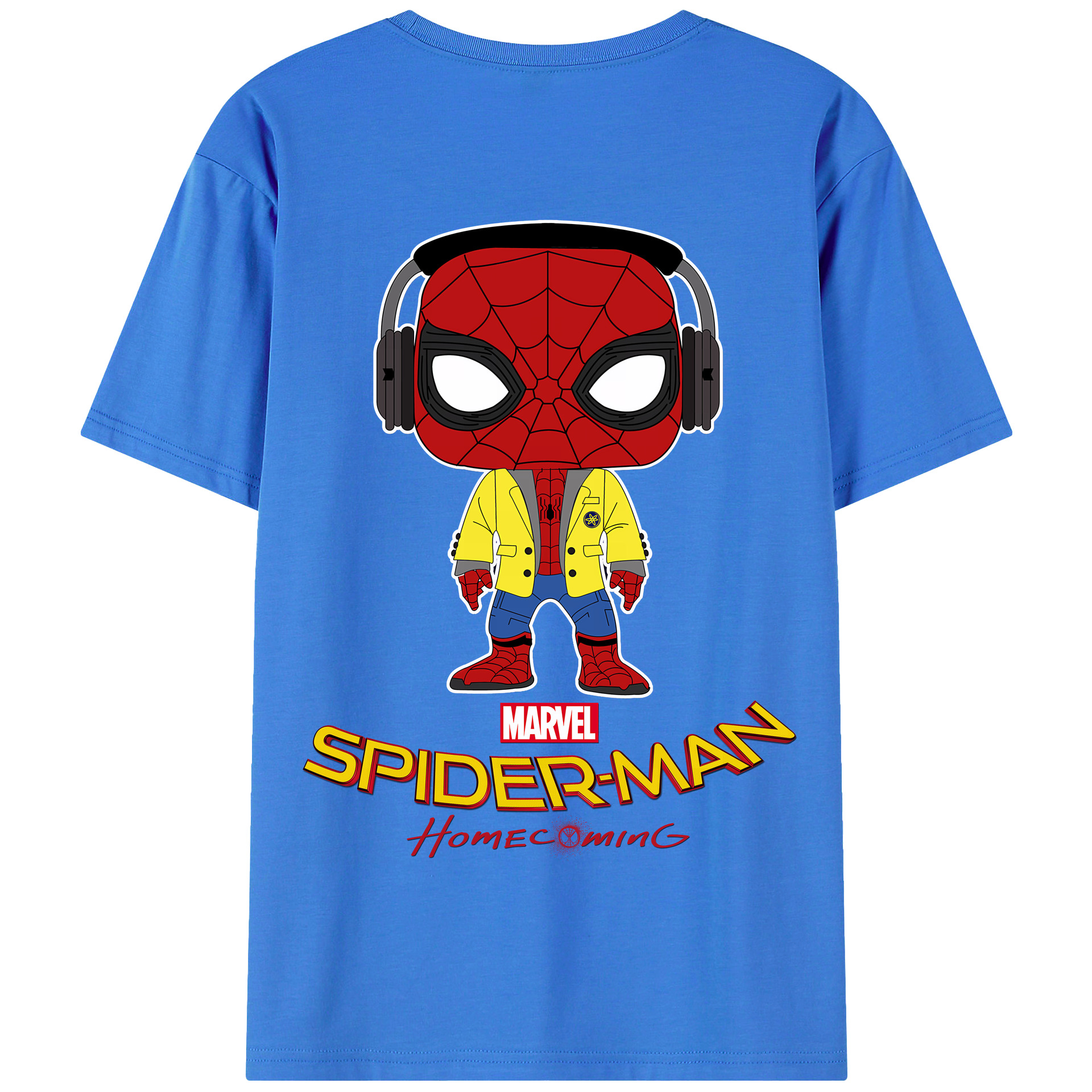 （画像用） Spider Man スパイダーマン 綿100％半袖Tシャツ（背面プリント）