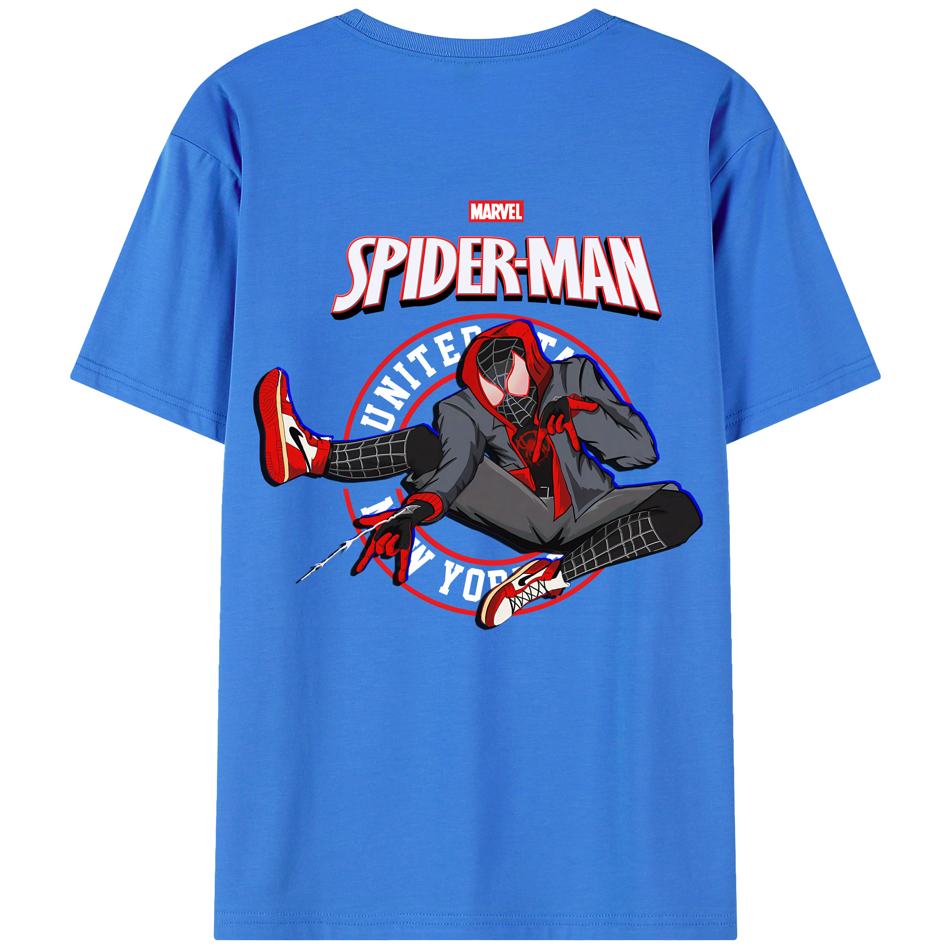 （画像用） Spider Man スパイダーマン 綿100％半袖Tシャツ（背面プリント）