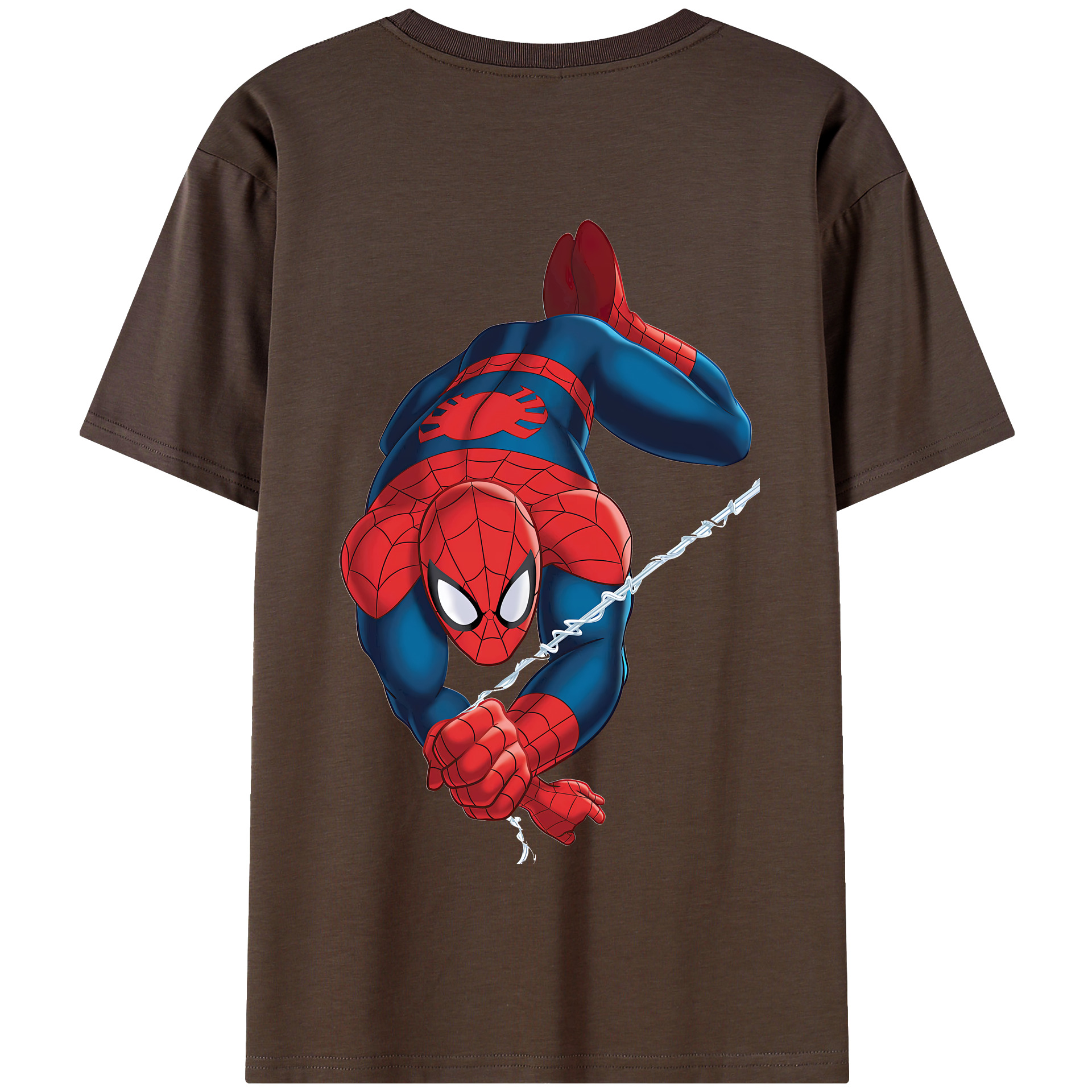 （画像用） Spider Man スパイダーマン 綿100％半袖Tシャツ（背面プリント）