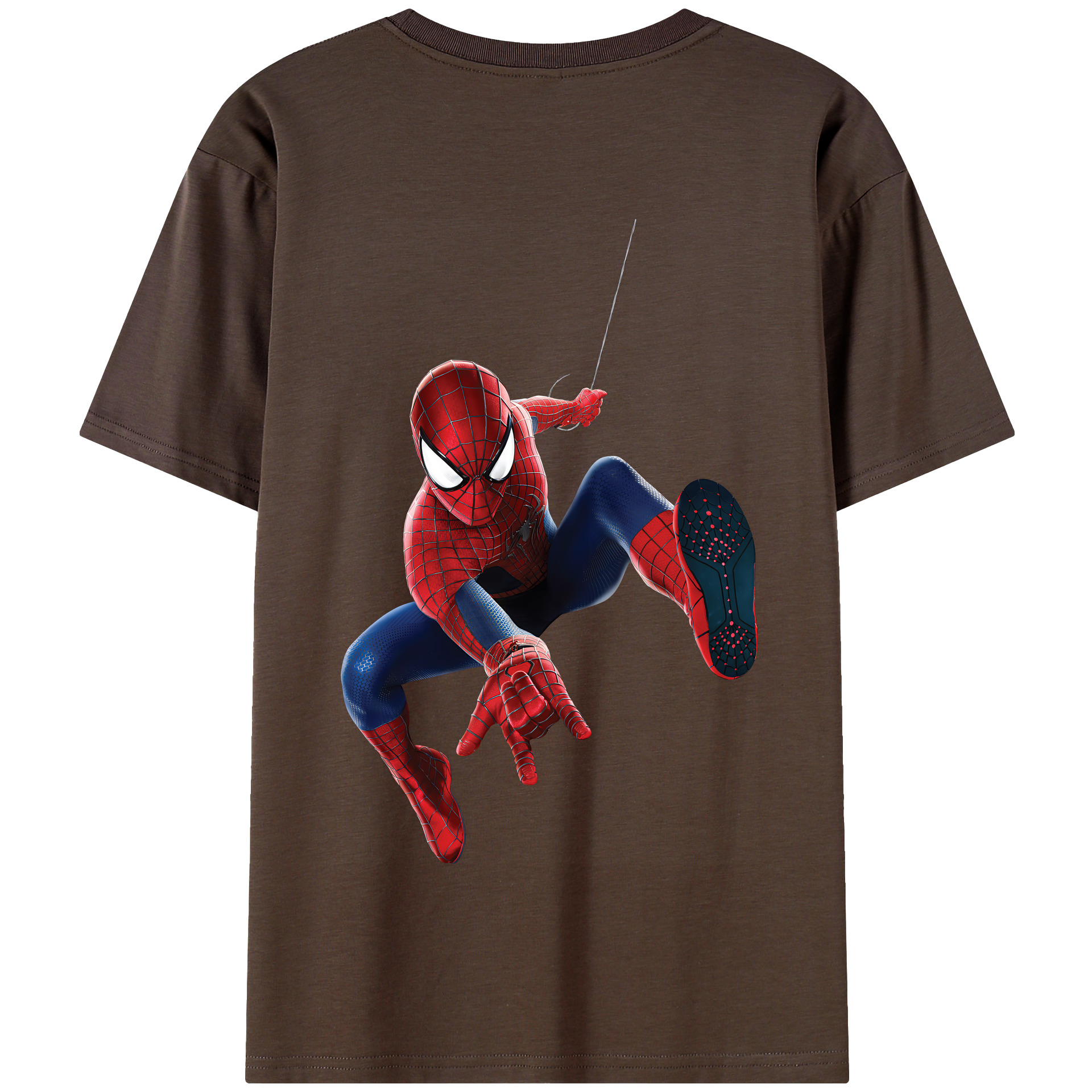 （画像用） Spider Man スパイダーマン 綿100％半袖Tシャツ（背面プリント）