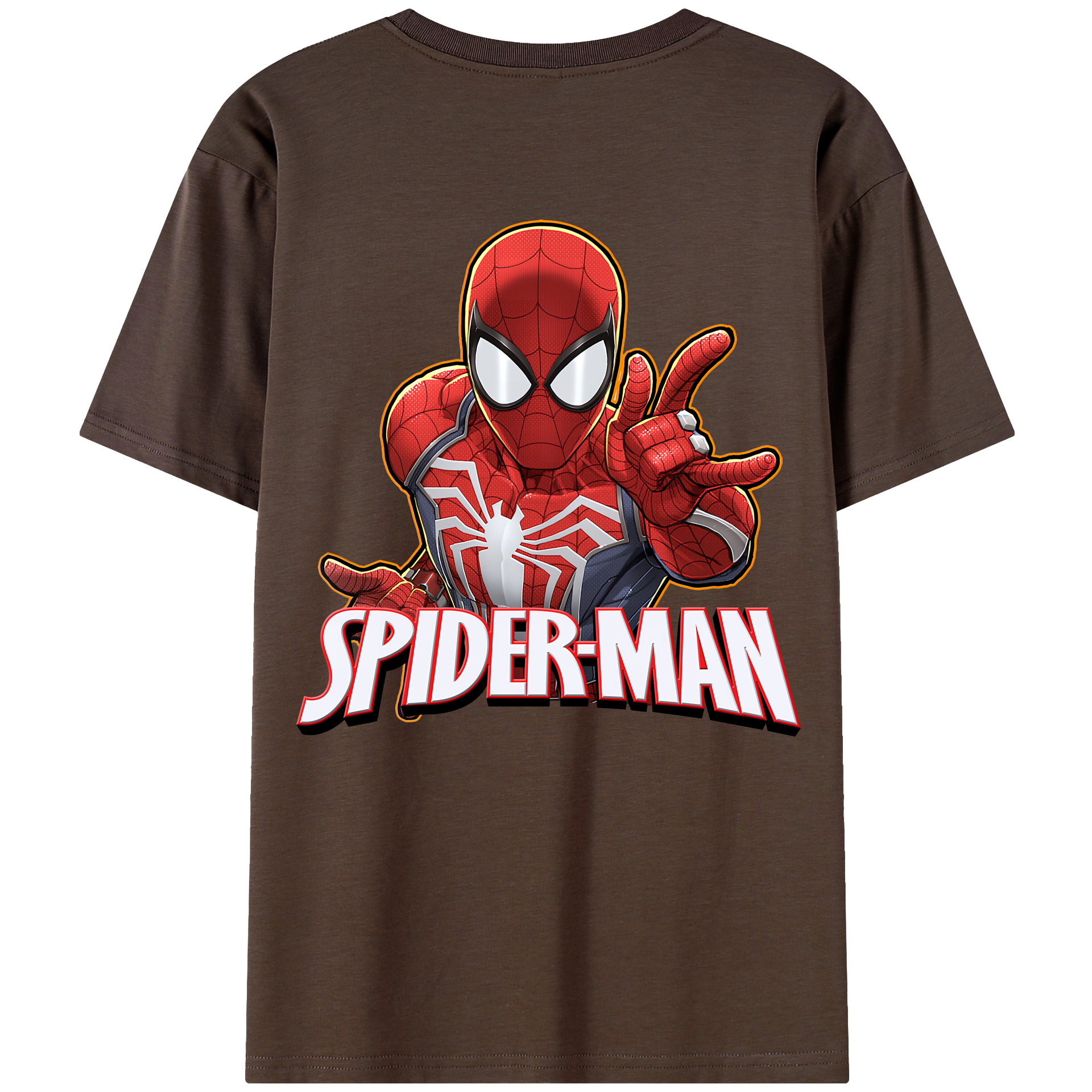 （画像用） Spider Man スパイダーマン 綿100％半袖Tシャツ（背面プリント）
