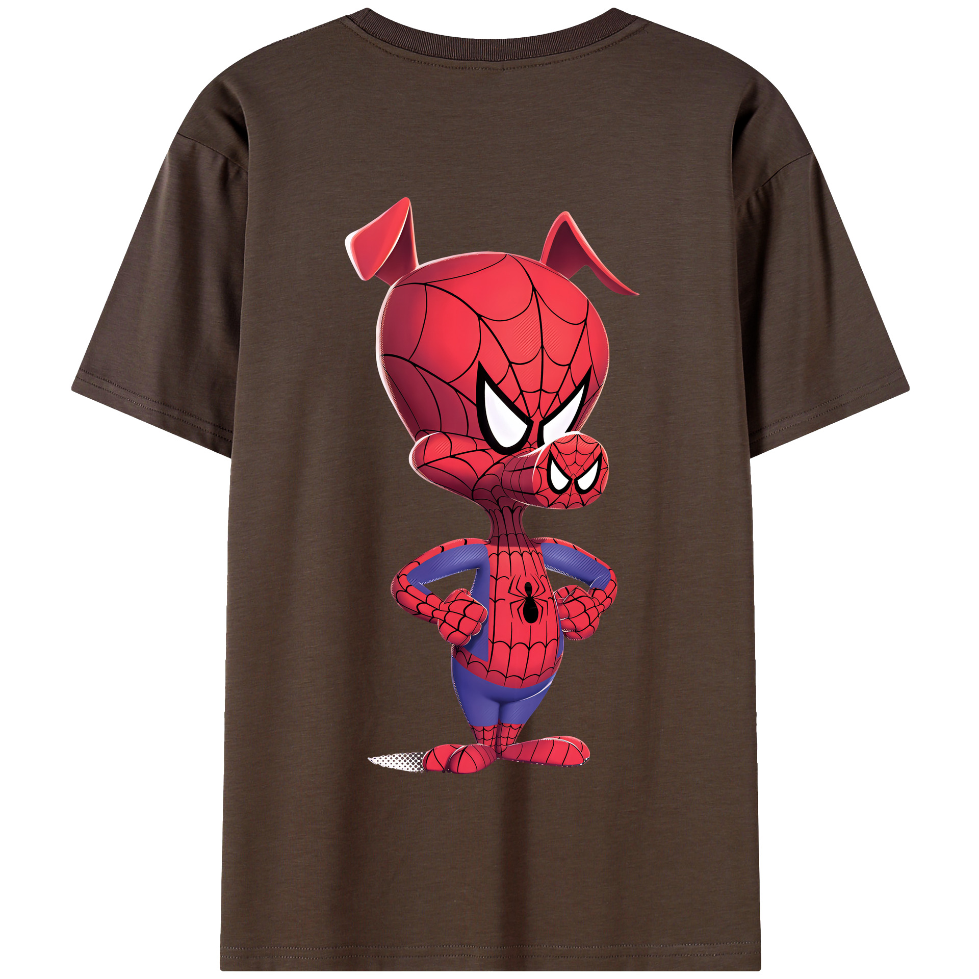 （画像用） Spider Man スパイダーマン 綿100％半袖Tシャツ（背面プリント）