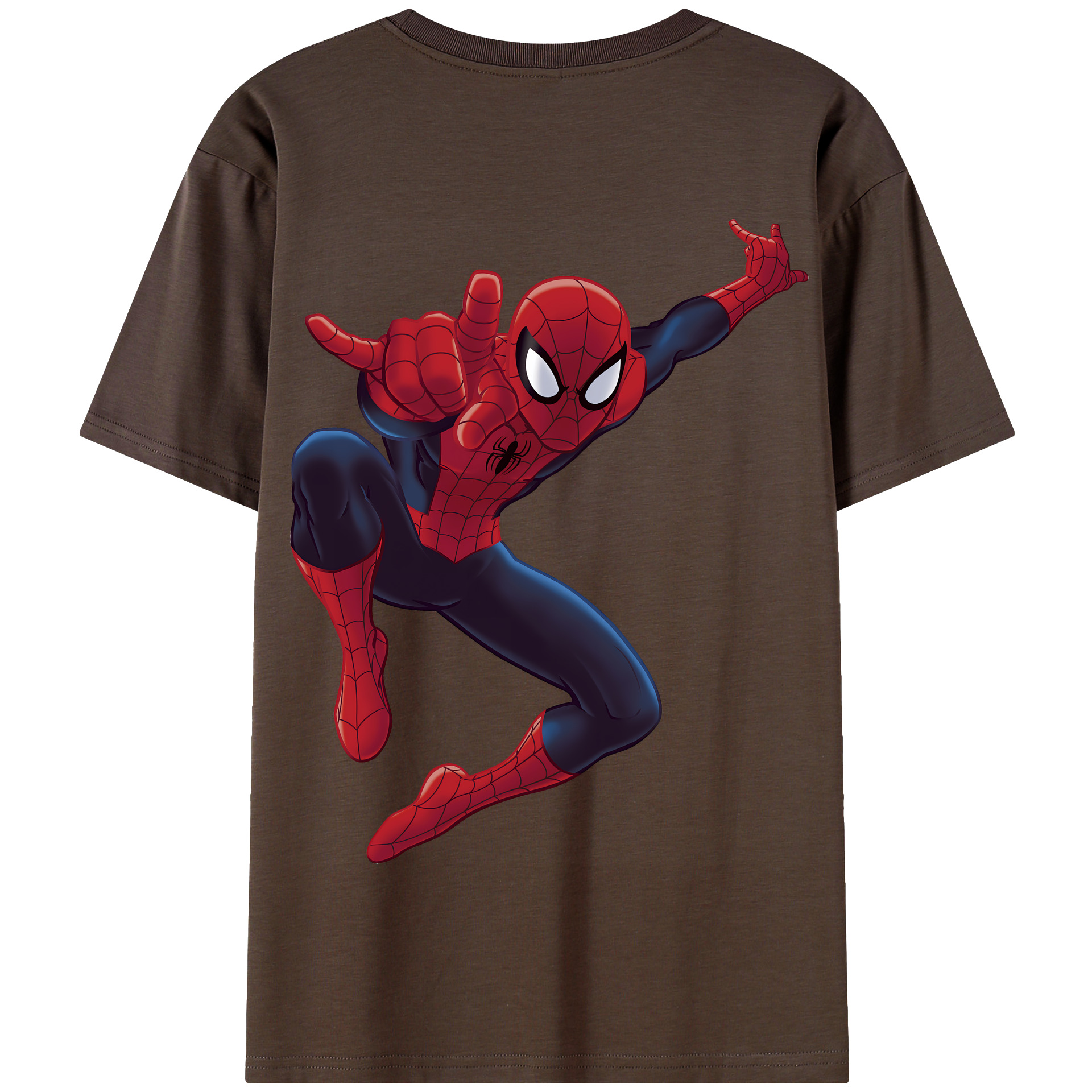 （画像用） Spider Man スパイダーマン 綿100％半袖Tシャツ（背面プリント）