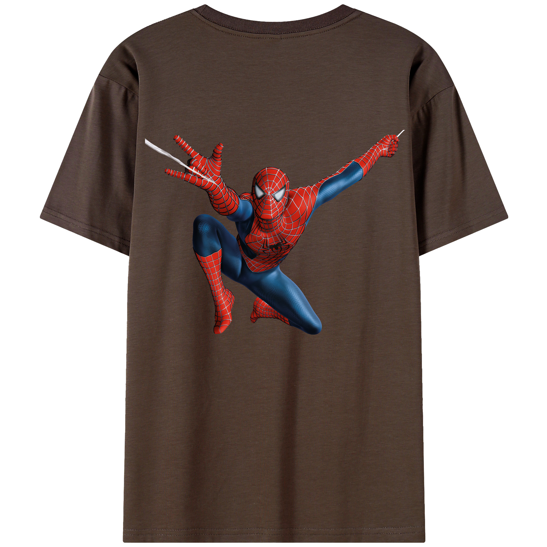 （画像用） Spider Man スパイダーマン 綿100％半袖Tシャツ（背面プリント）