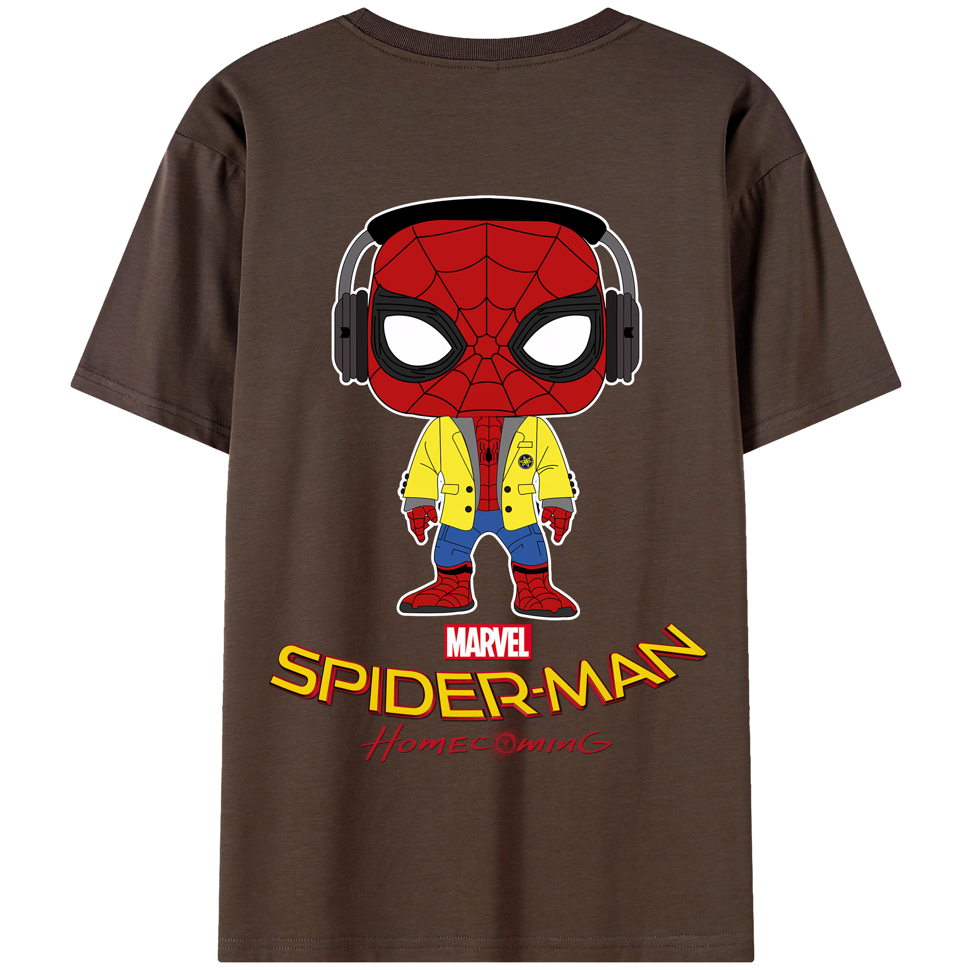 （画像用） Spider Man スパイダーマン 綿100％半袖Tシャツ（背面プリント）