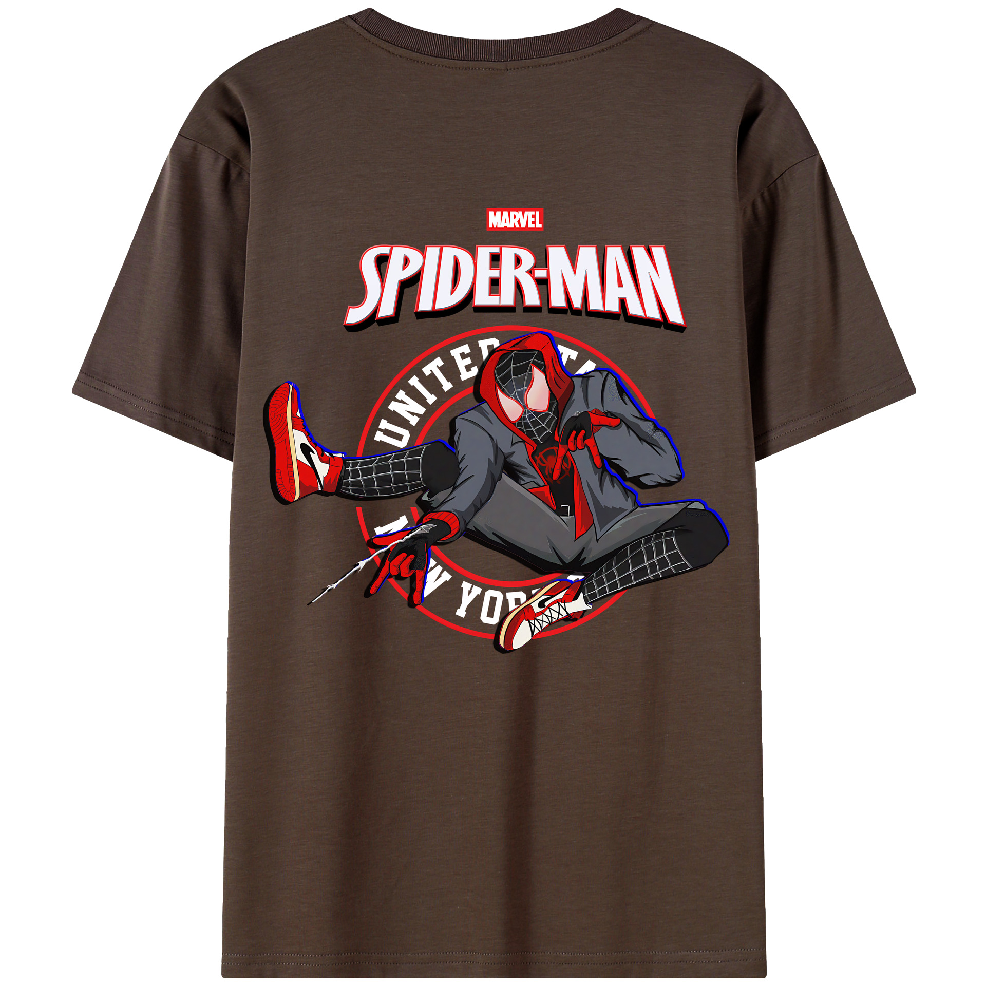 （画像用） Spider Man スパイダーマン 綿100％半袖Tシャツ（背面プリント）