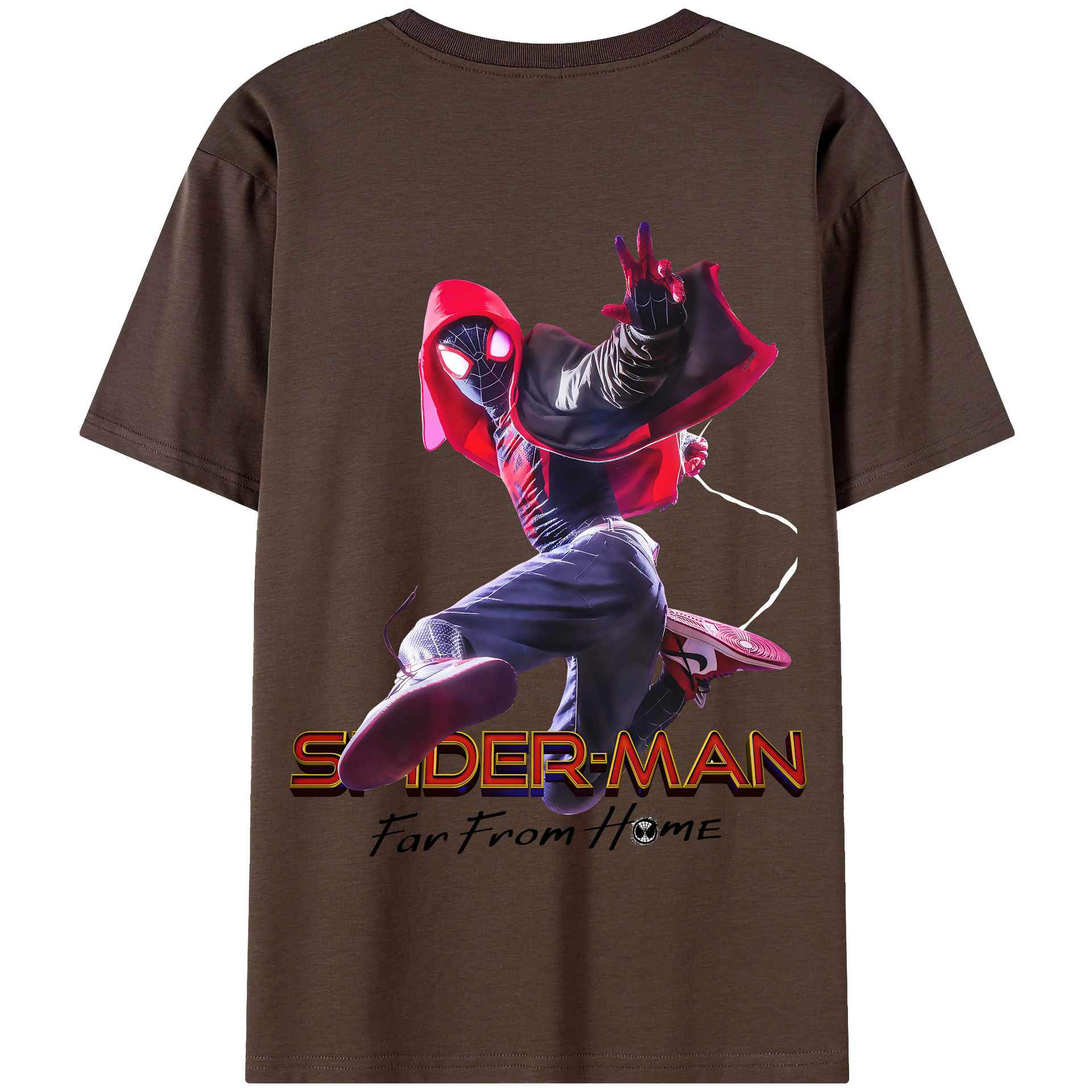 （画像用） Spider Man スパイダーマン 綿100％半袖Tシャツ（背面プリント）