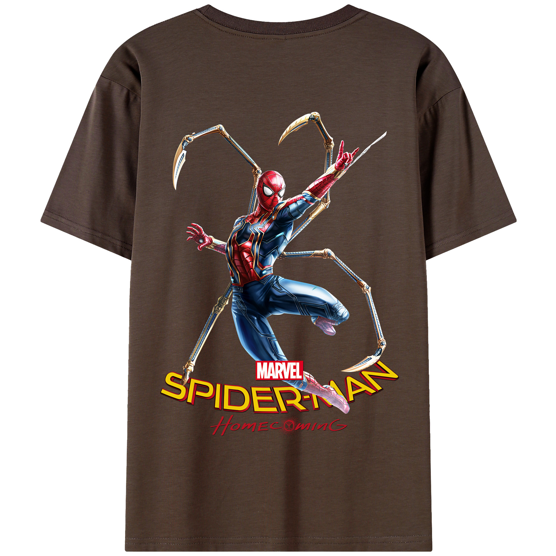 （画像用） Spider Man スパイダーマン 綿100％半袖Tシャツ（背面プリント）