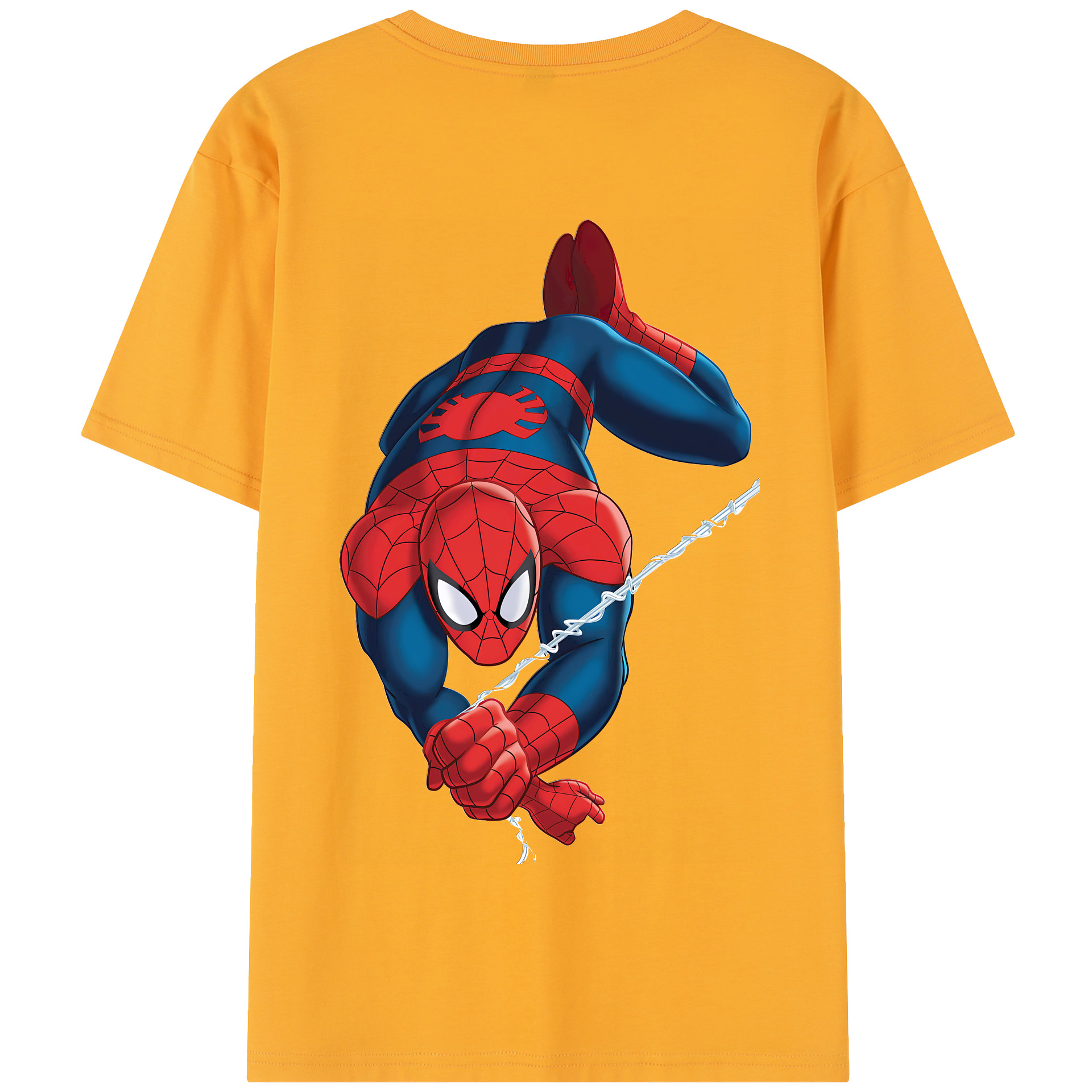 （画像用） Spider Man スパイダーマン 綿100％半袖Tシャツ（背面プリント）
