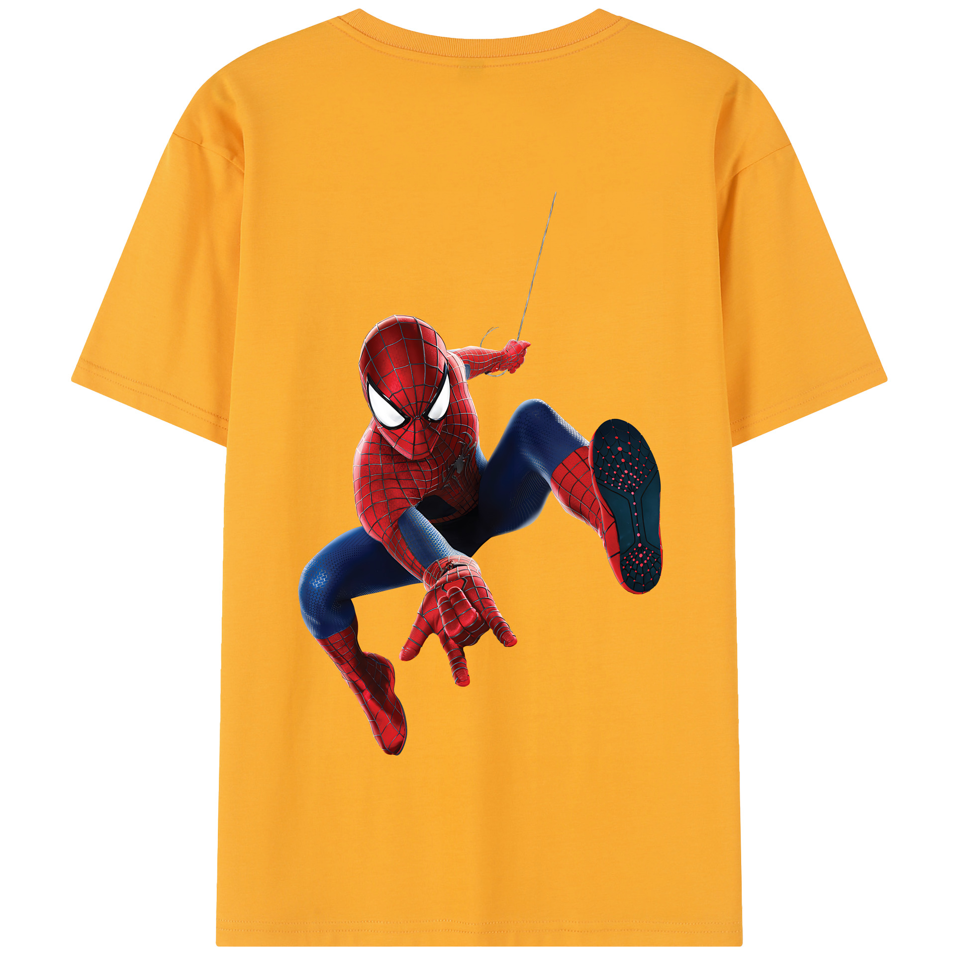 （画像用） Spider Man スパイダーマン 綿100％半袖Tシャツ（背面プリント）
